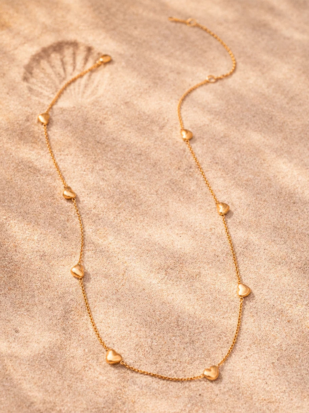 Demi Fine 18K Gold Plated Stainless steel Mini Heart Charm Chain Necklace Length - 20 cm