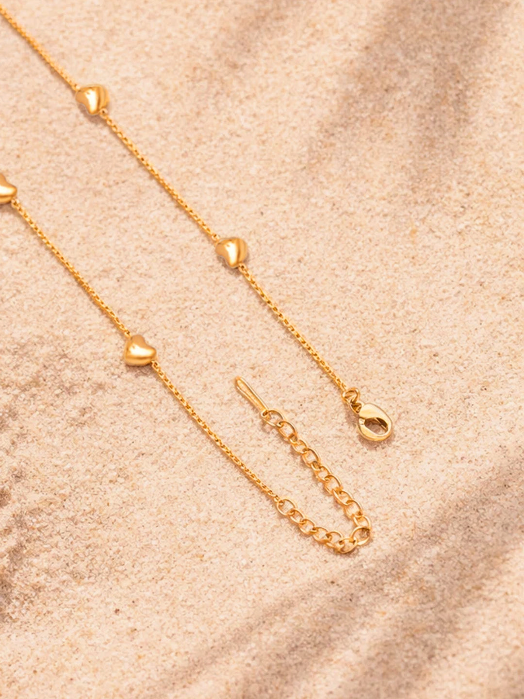Demi Fine 18K Gold Plated Stainless steel Mini Heart Charm Chain Necklace Length - 20 cm