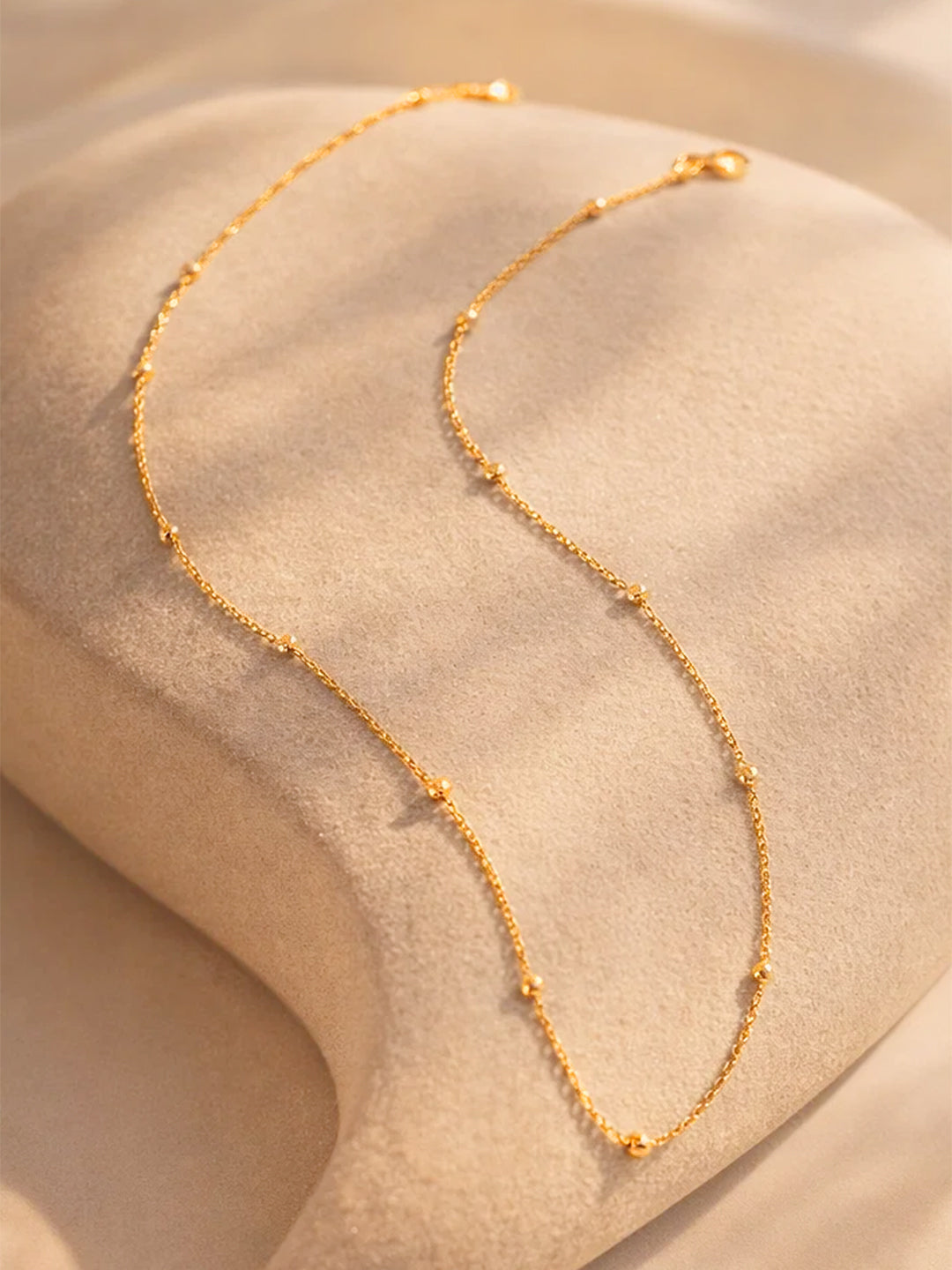 Demi Fine 18K Gold Plated Stainless steel Ball Beaded Chain Necklace Length - 19.3 cm