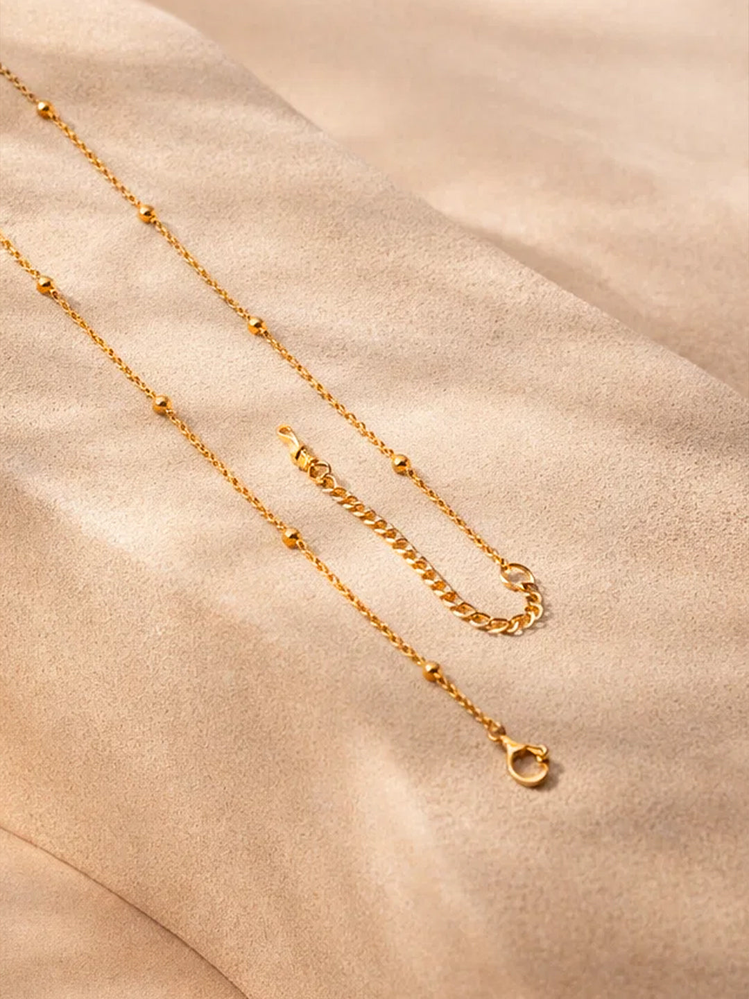 Demi Fine 18K Gold Plated Stainless steel Ball Beaded Chain Necklace Length - 19.3 cm