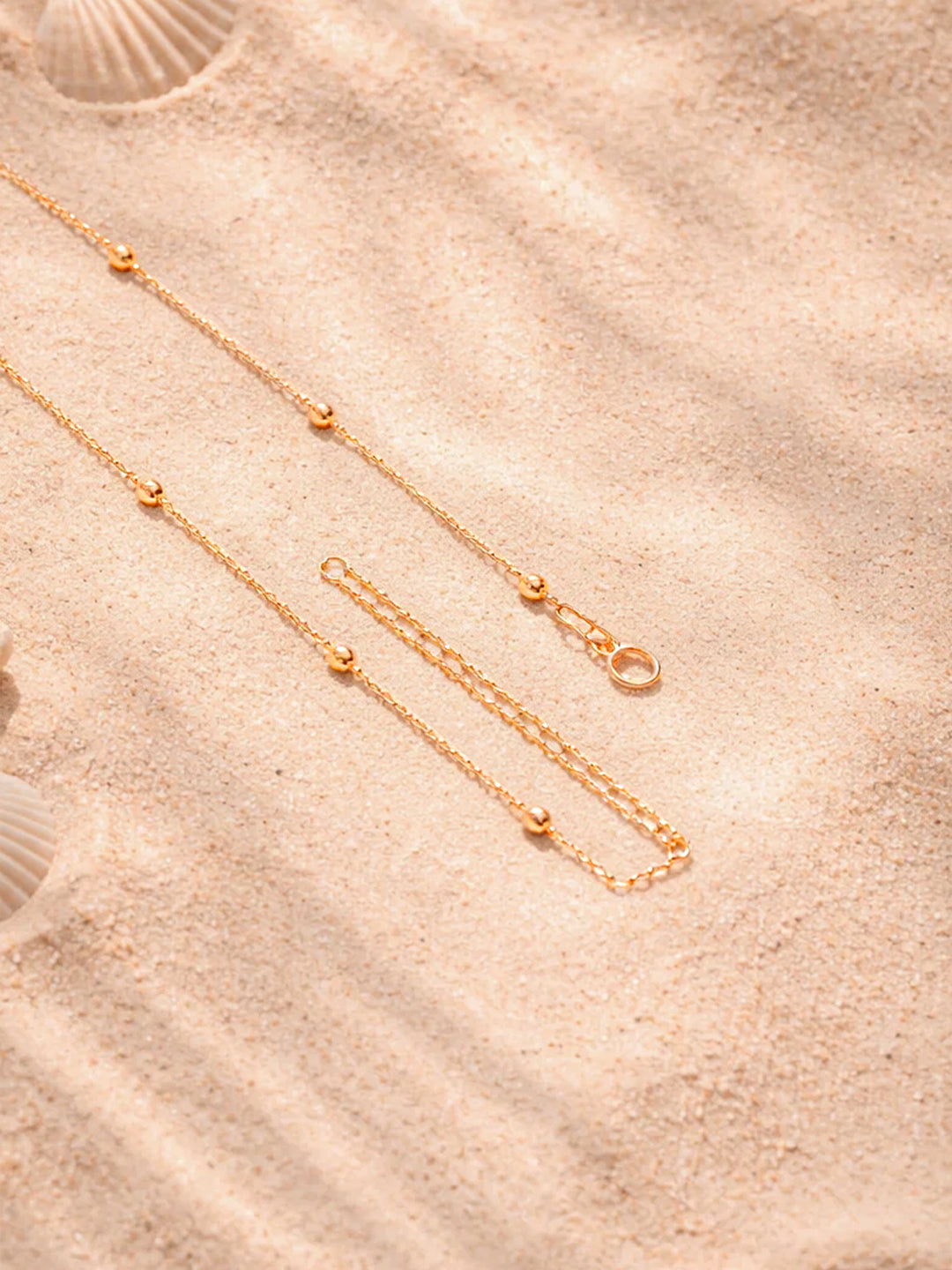 Demi Fine 18K Gold Plated Stainless steel Ball Bead Chain Lariat Drop Necklace Length - 40 cm