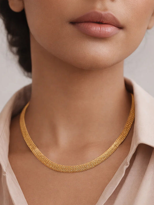 Demi Fine 18K Gold Plated Stainless steel Mesh Chain Necklace Length - 16.4 cm