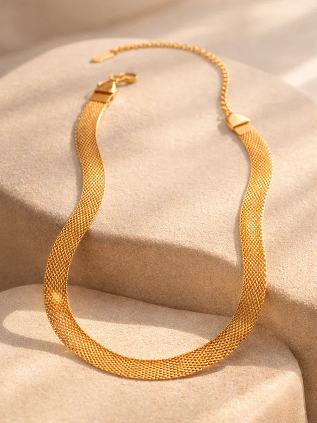 Demi Fine 18K Gold Plated Stainless steel Mesh Chain Necklace Length - 16.4 cm