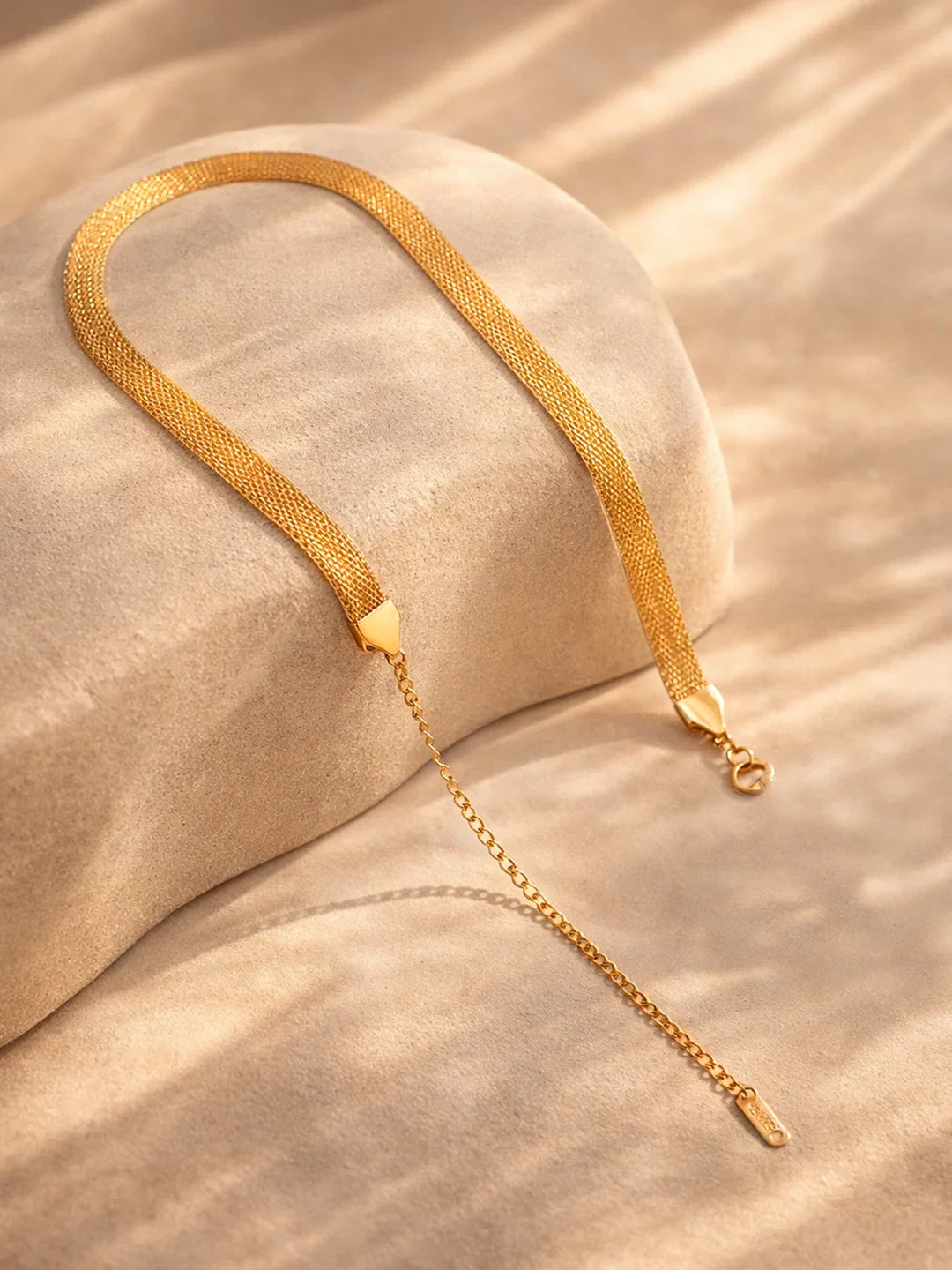 Demi Fine 18K Gold Plated Stainless steel Mesh Chain Necklace Length - 16.4 cm