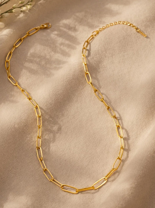 Demi Fine 18K Gold Plated Stainless steel Paperclip Chain Necklace Length - 20.5 cm