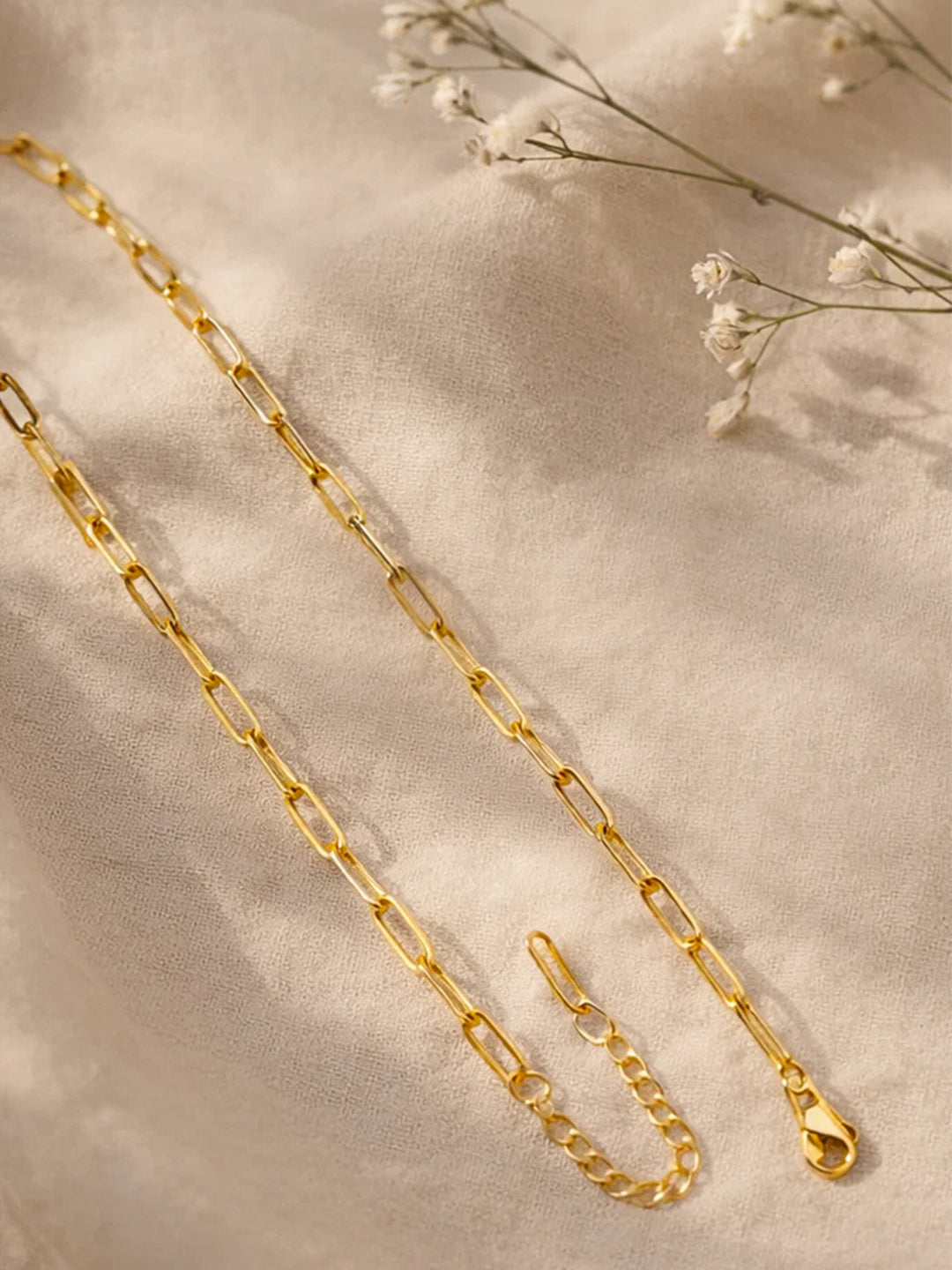 Demi Fine 18K Gold Plated Stainless steel Paperclip Chain Necklace Length - 20.5 cm