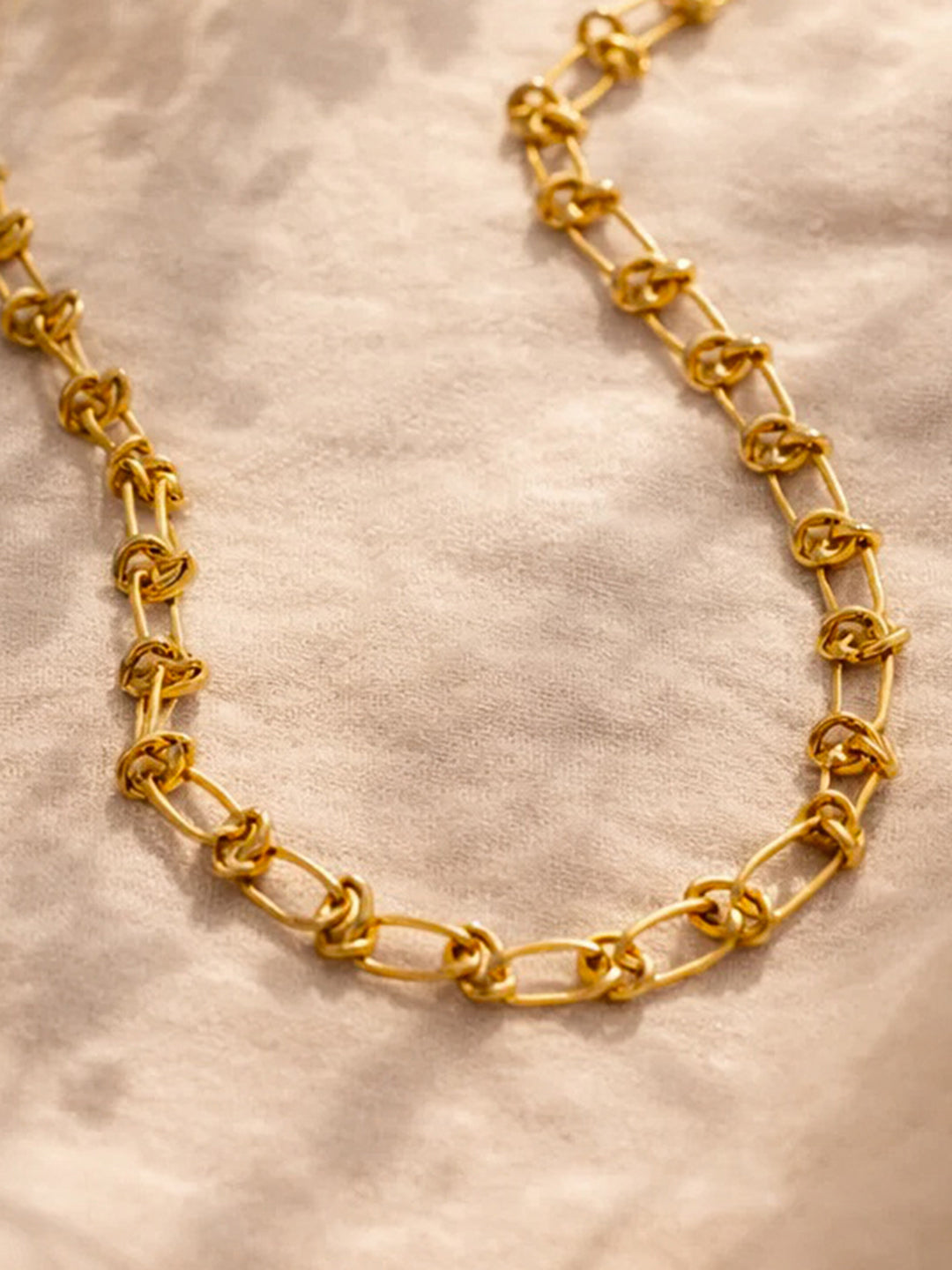 Demi Fine 18K Gold Plated Stainless steel Knot Chunky Link Chain Necklace Length - 21 cm
