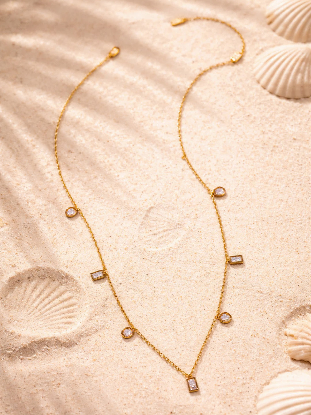 Demi Fine 18K Gold Plated Stainless steel Crystal Charm Chain Necklace Length - 20.5 cm