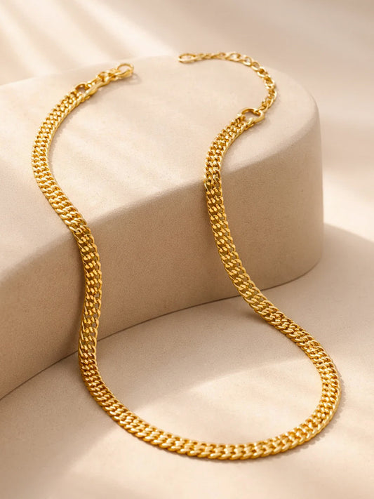 Demi Fine 18K Gold Plated Stainless steel Patterned Chain Necklace Length - 18.5 cm