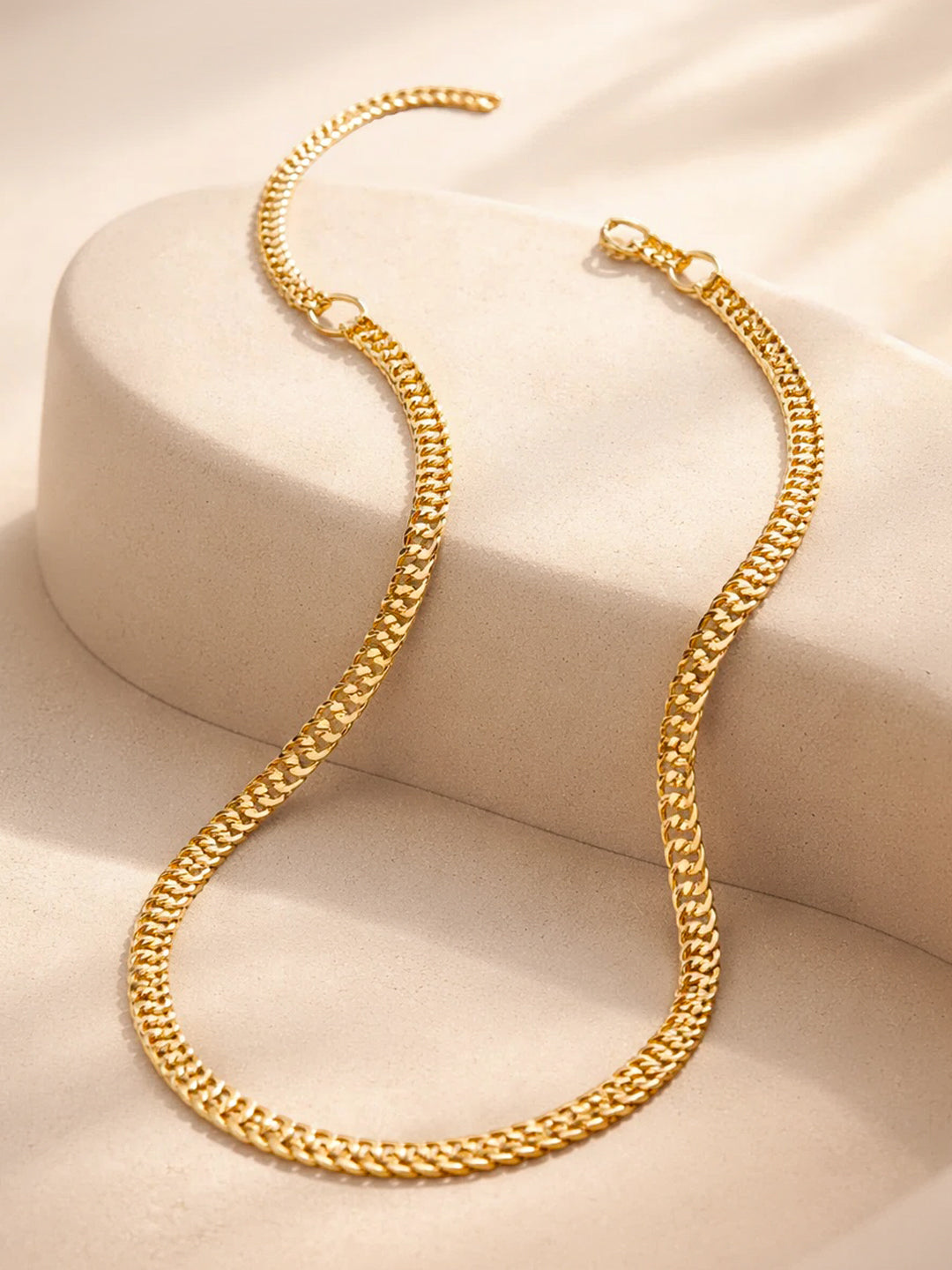 Demi Fine 18K Gold Plated Stainless steel Patterned Chain Necklace Length - 18.5 cm