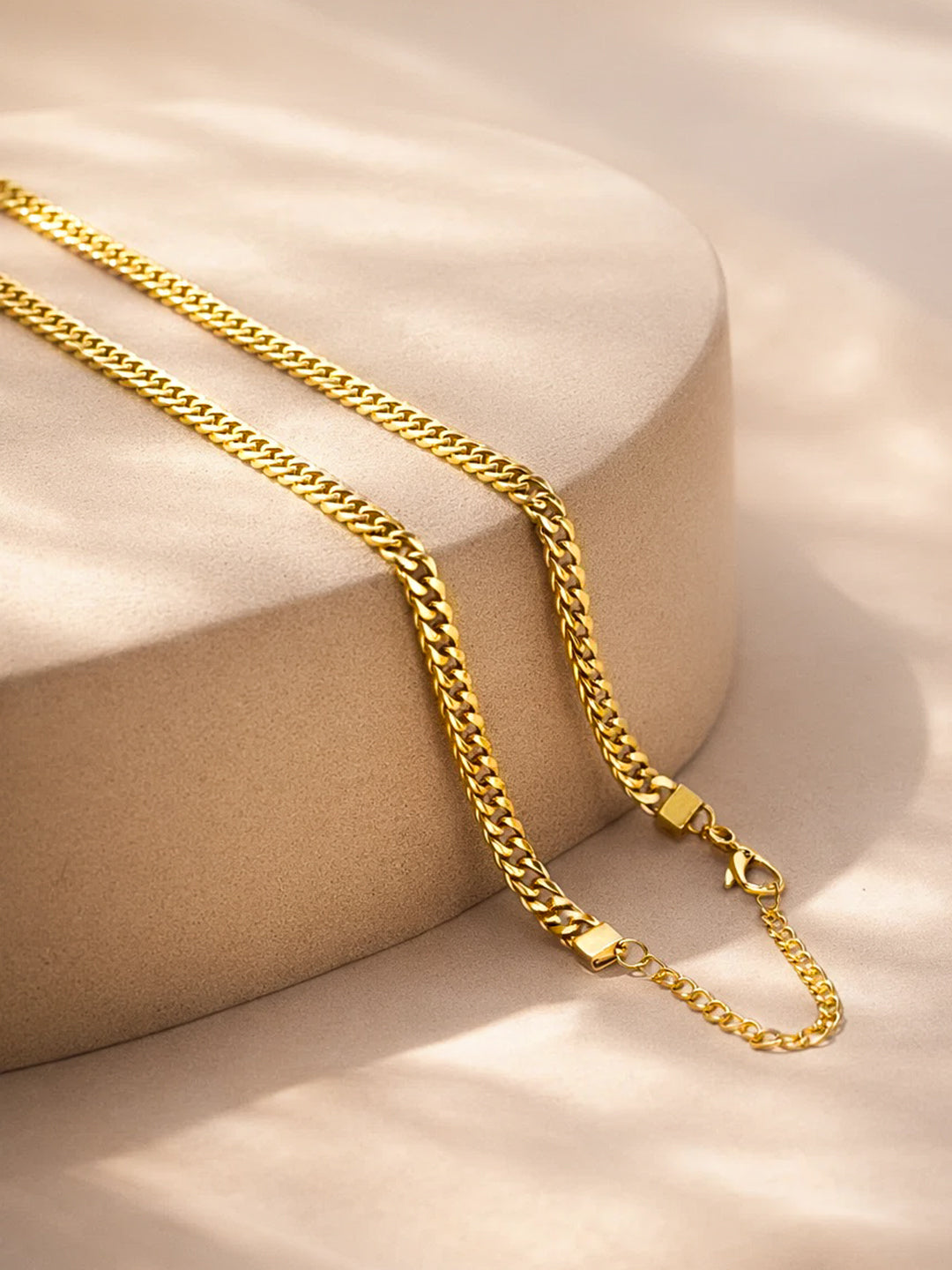 Demi Fine 18K Gold Plated Stainless steel Patterned Chain Necklace Length - 18.5 cm