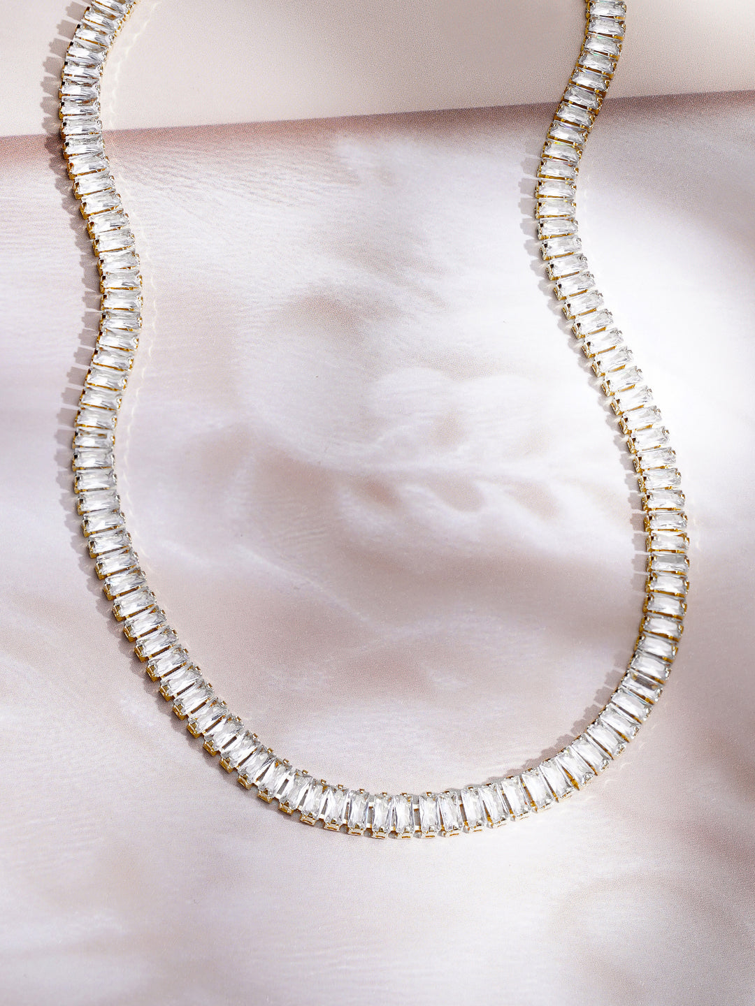 Demi Fine 18K Gold Plated Stainless steel Crystal Chunky Chain Necklace フリーサイズ