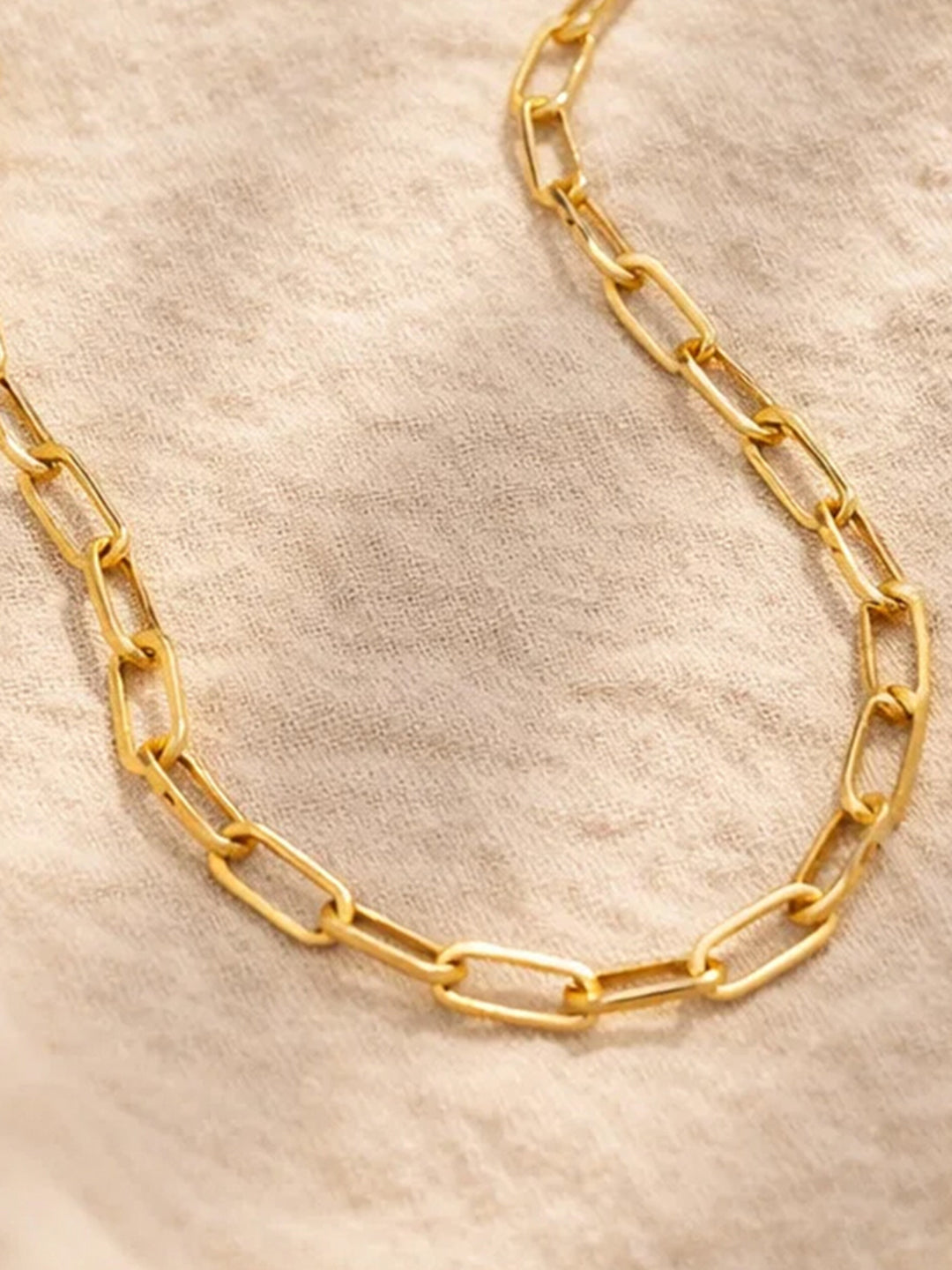Demi Fine 18K Gold Plated Stainless steel Chunky Paperclip Chain Necklace Length - 23.7 cm