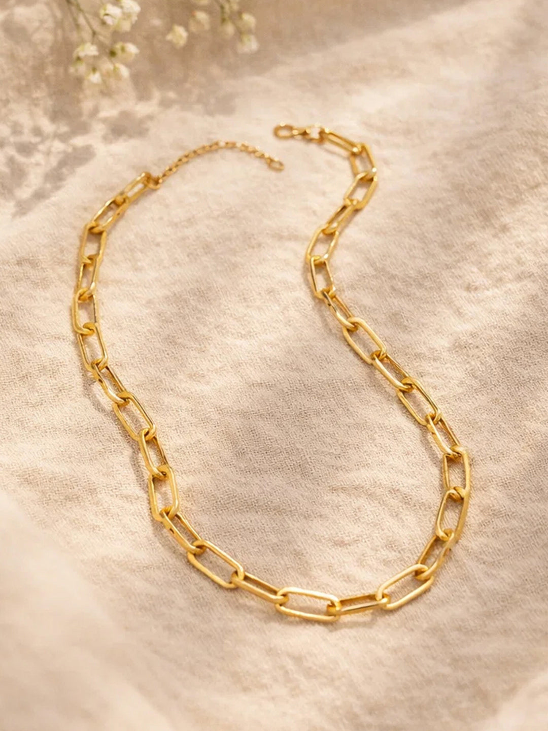 Demi Fine 18K Gold Plated Stainless steel Chunky Paperclip Chain Necklace Length - 23.7 cm