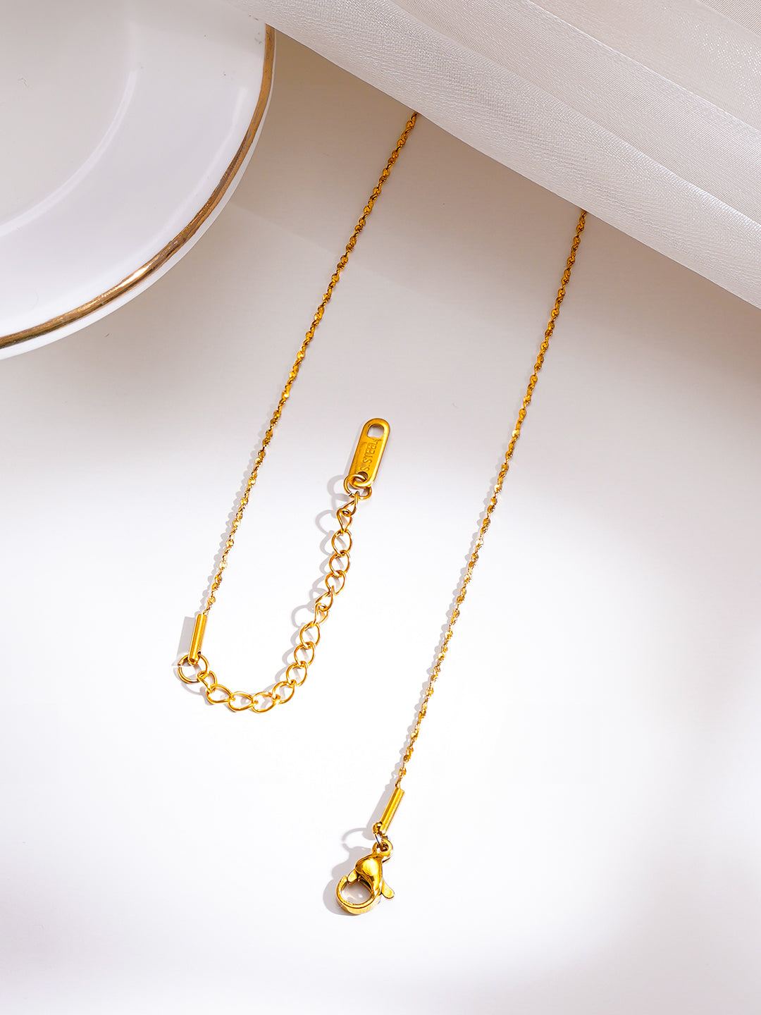 Demi Fine 18K Gold Plated Stainless Steel Heart Pearl Drop Necklace フリーサイズ