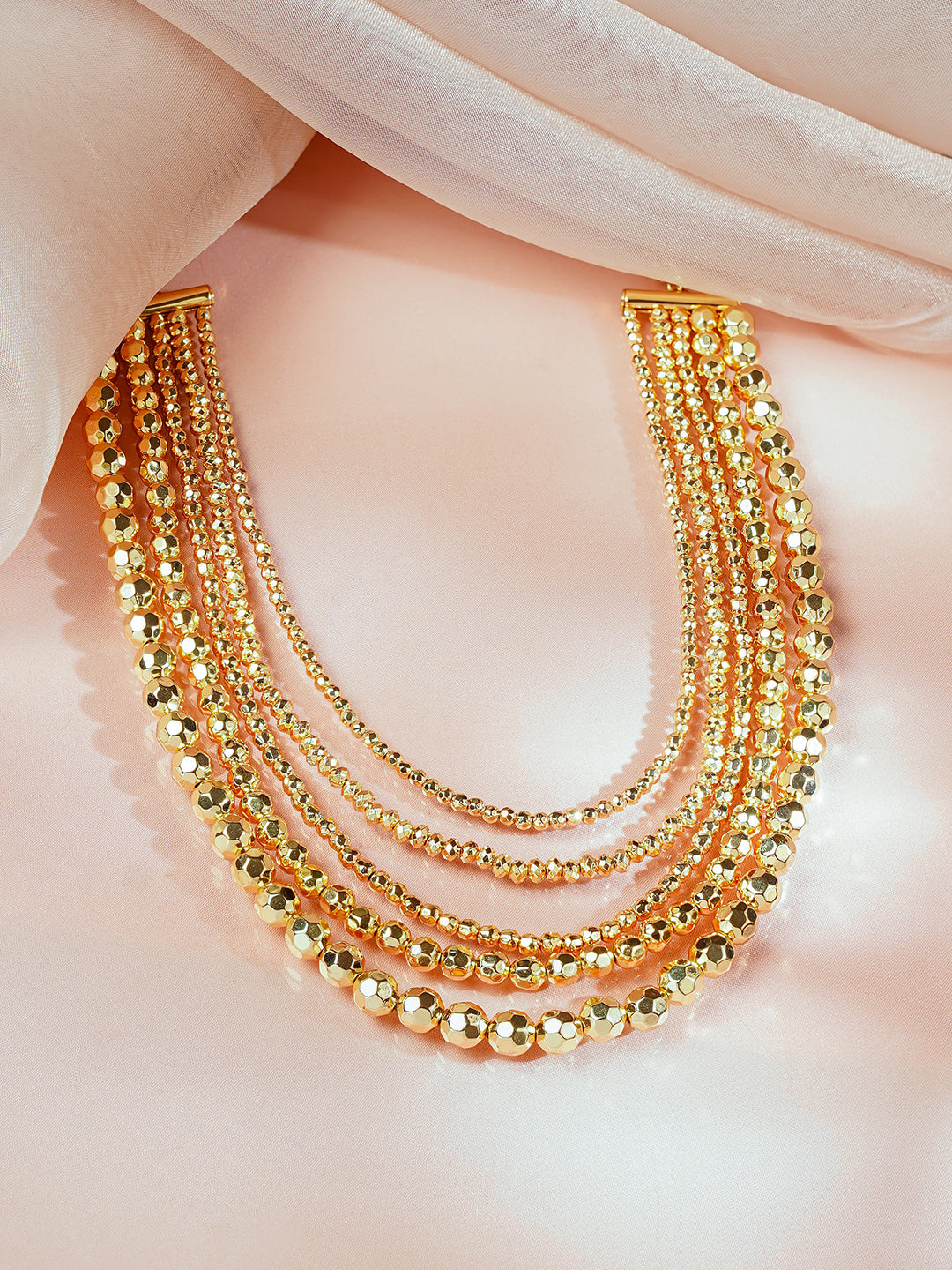 【Rubans】 Gold Plated Multi Layered Necklace｜ゴールドメッキ マルチレイヤード ネックレス