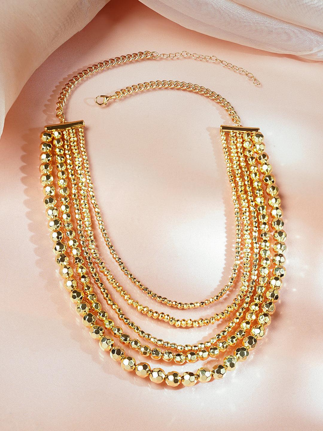【Rubans】 Gold Plated Multi Layered Necklace｜ゴールドメッキ マルチレイヤード ネックレス