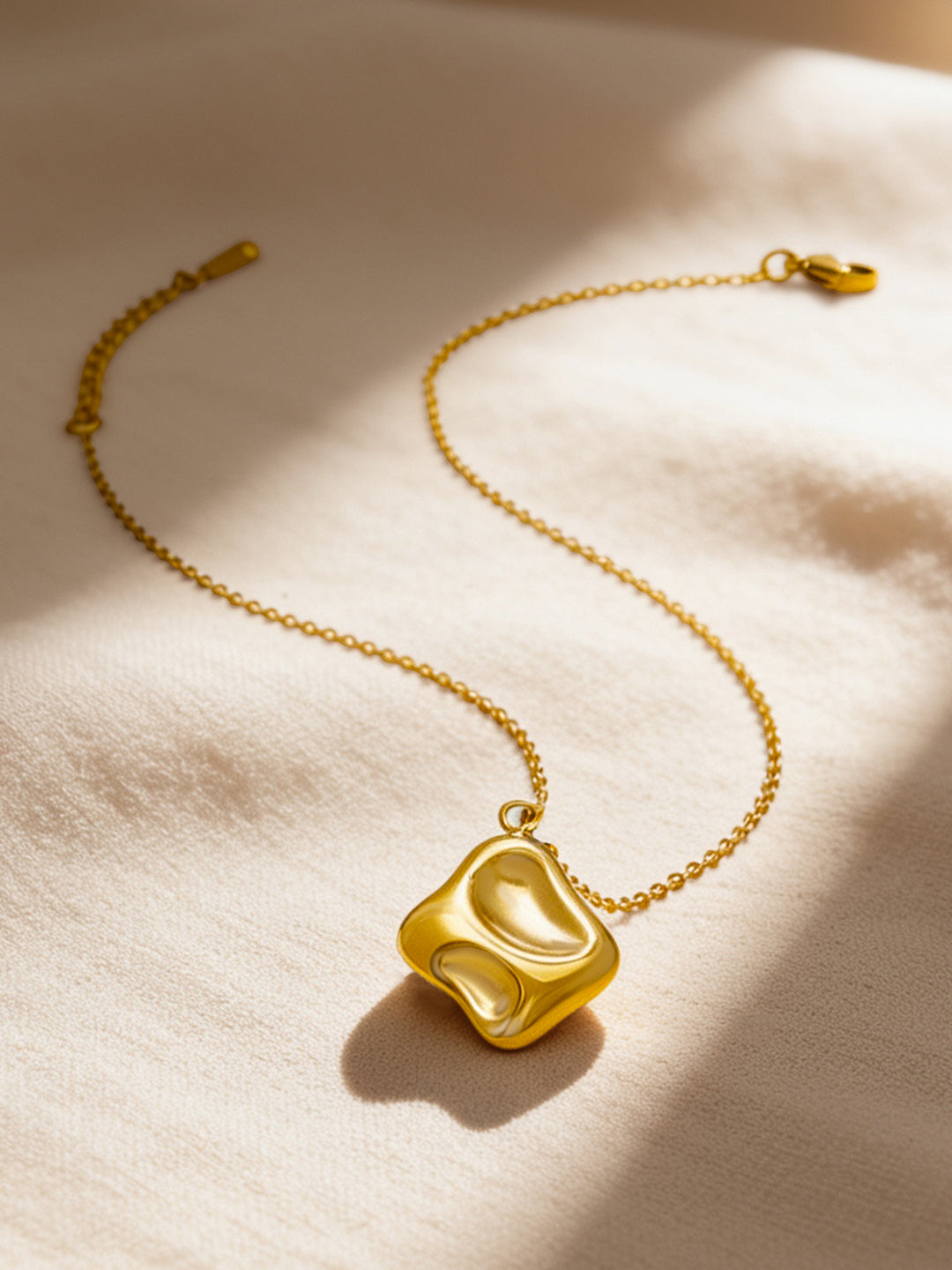 Demi Fine 18K Gold Plated Stainless steel Melted Gold Pendant Chain Length - 24 cm