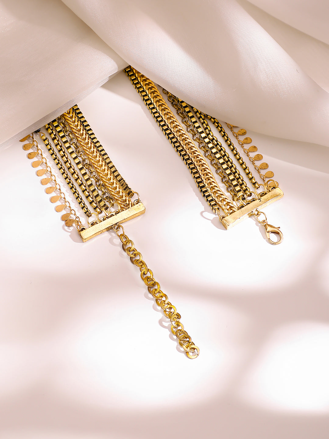 【Rubans】 Gold Plated Layered Cascade Statement Necklace｜ゴールドメッキ レイヤード カスケード ステートメント ネックレス