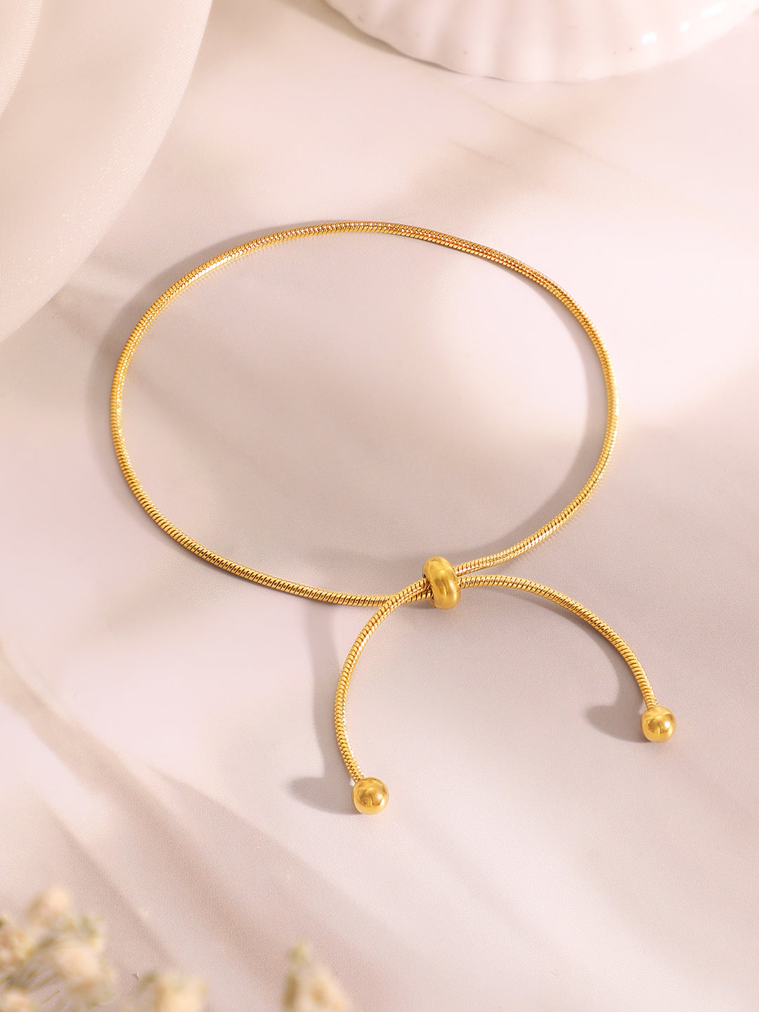 Demi Fine 18k Gold Plated Stainless Steel Knot Style Necklace With Bracelet Set フリーサイズ