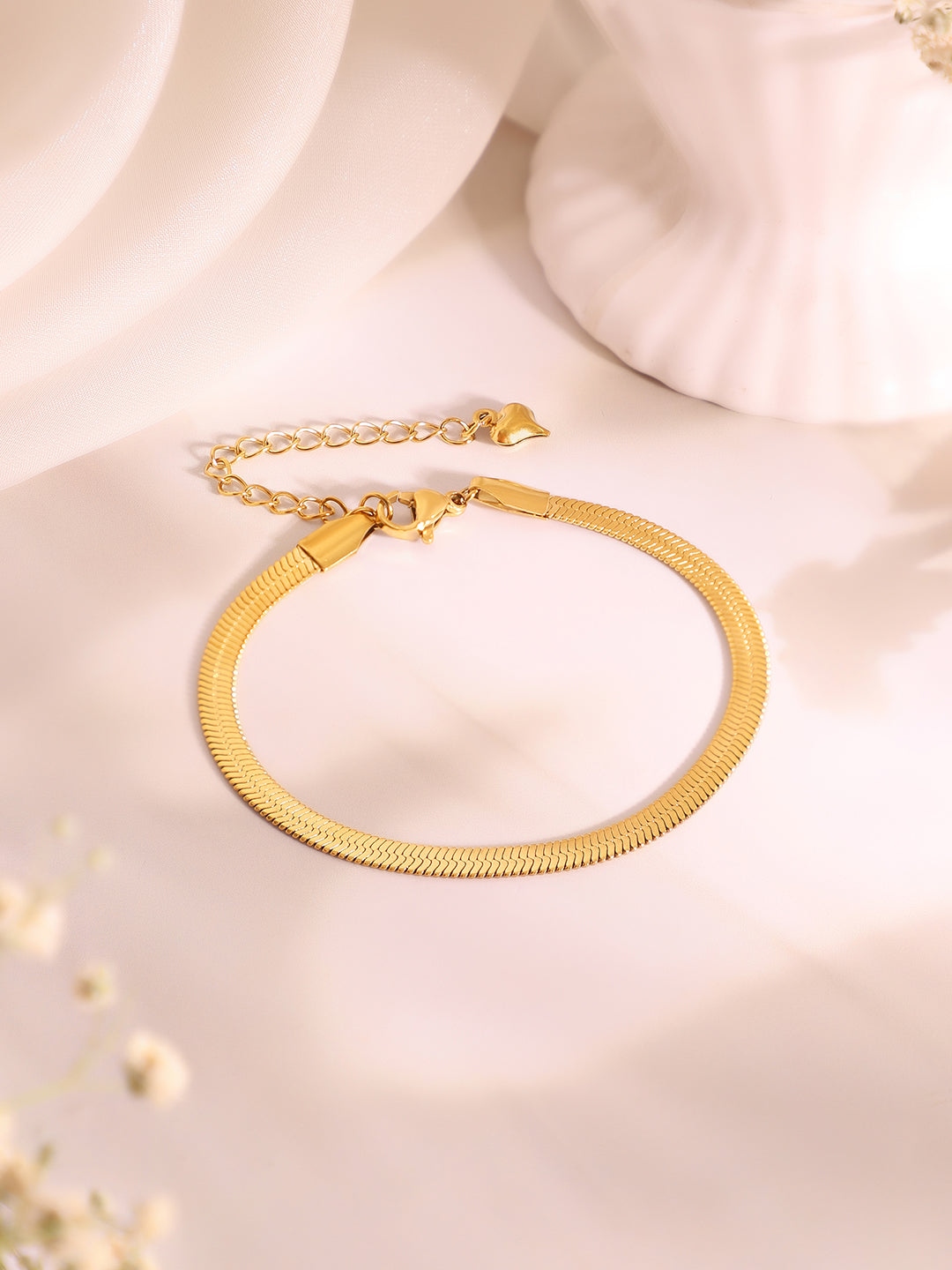Demi Fine 18k Gold Plated Stainless Steel Snake Design Necklace & Bracelet  Set フリーサイズ