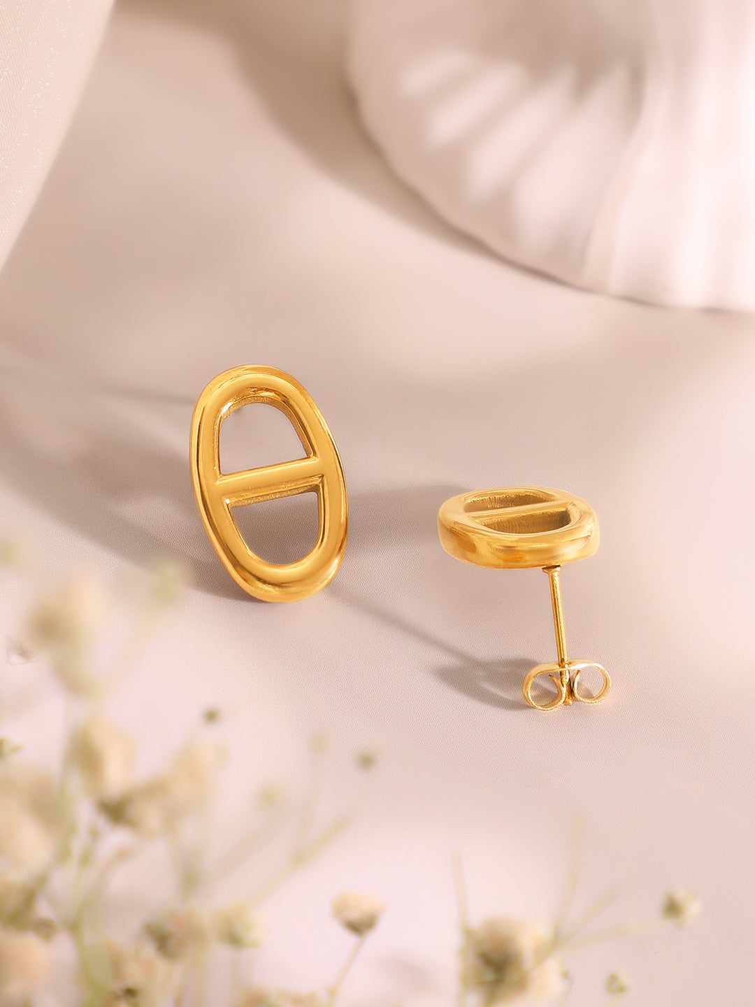 Demi Fine 18k Gold Plated Stainless Steel Loop Design Combo Set フリーサイズ