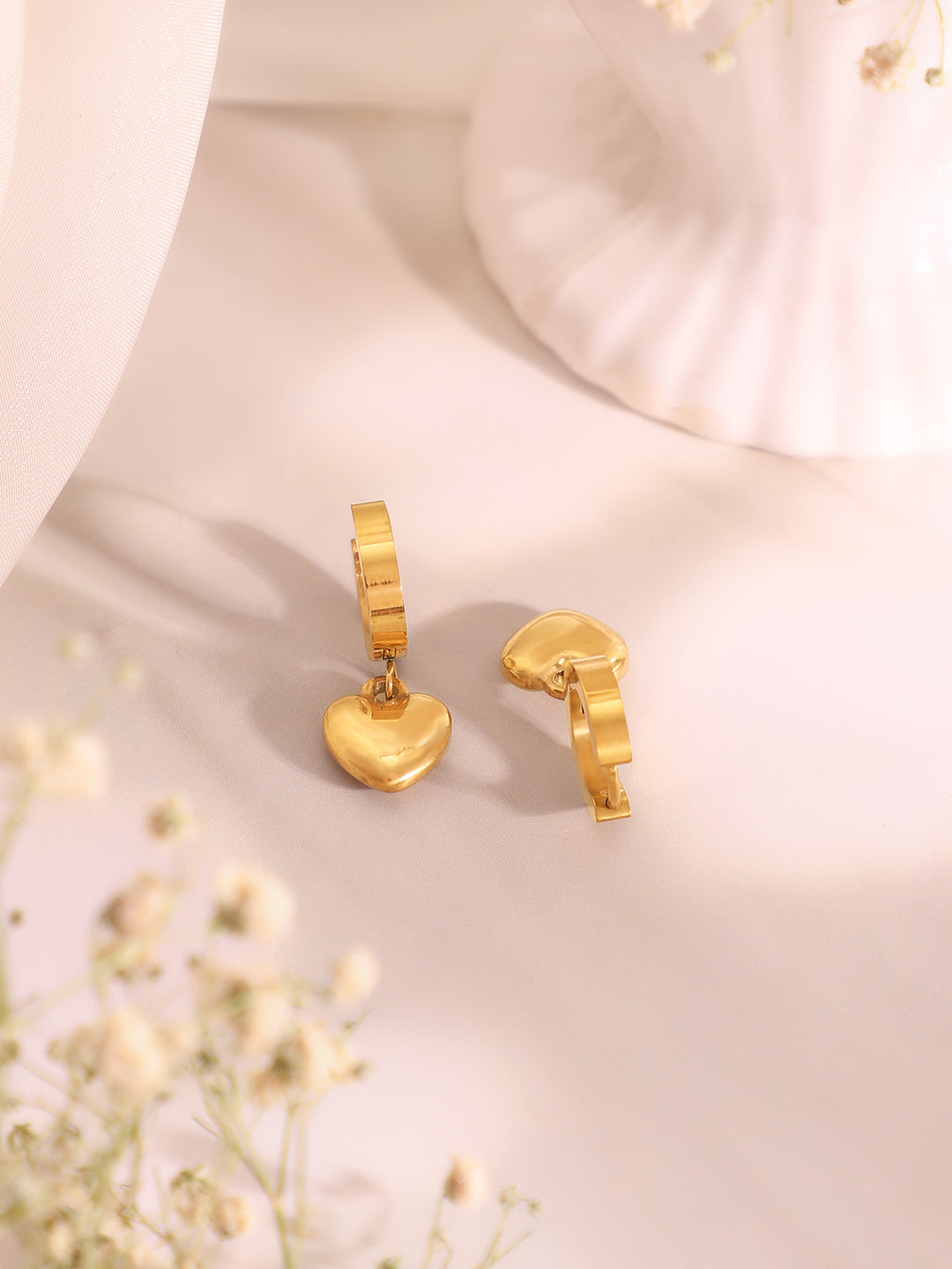 Demi Fine 18k Gold Plated Stainless Steel Heart Motif Combo Set フリーサイズ