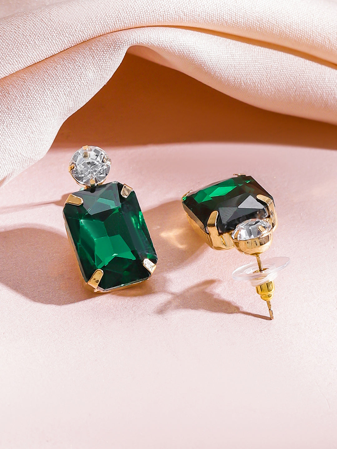 Emerald & Crystal Gold Toned Necklace Set フリーサイズ
