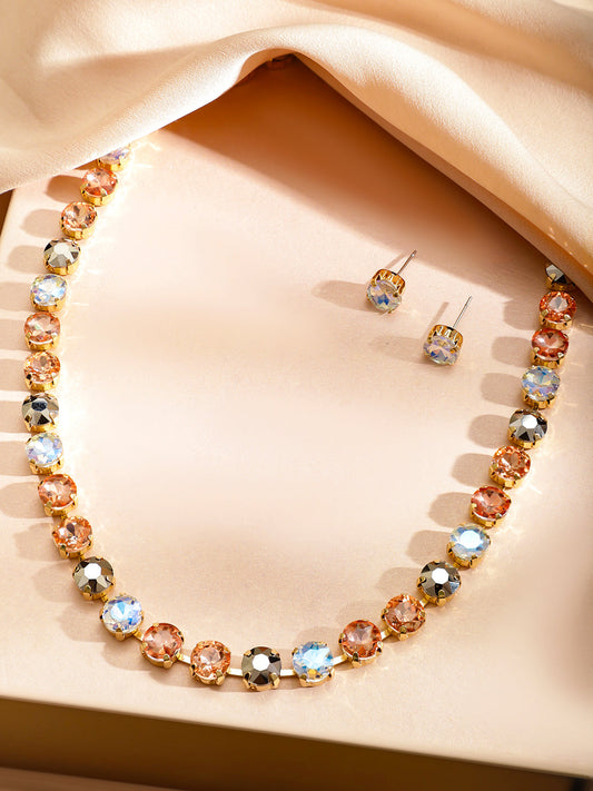 Multicolor Crystal Necklace Set フリーサイズ
