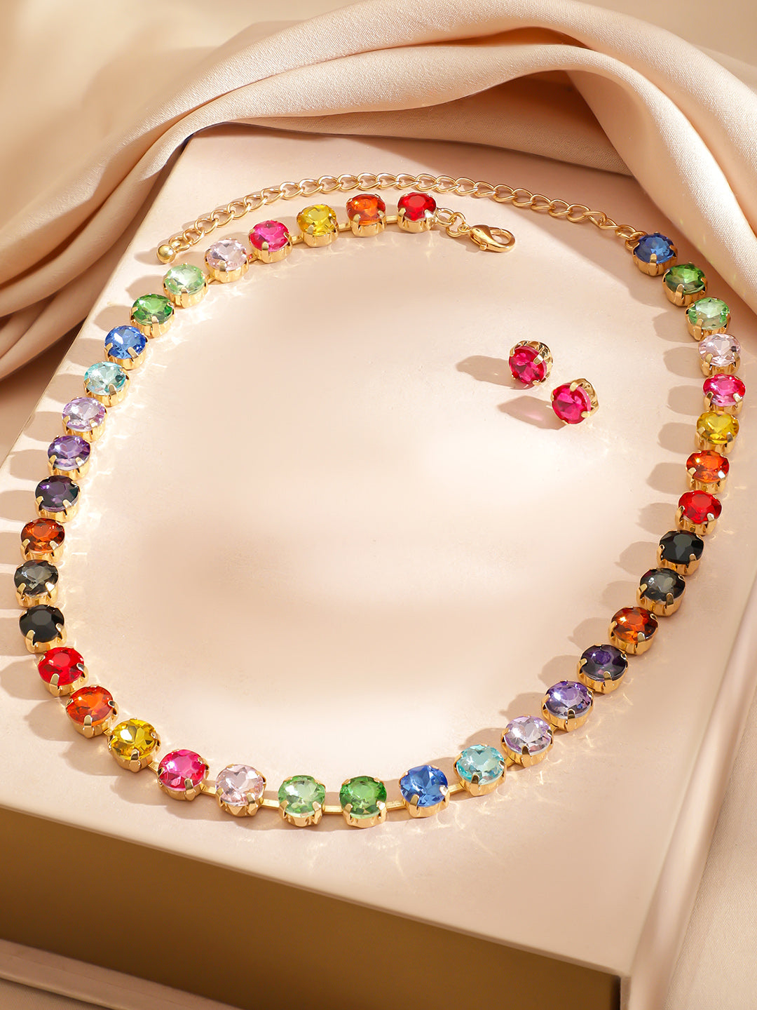 Multicolor Crystal Necklace Set フリーサイズ