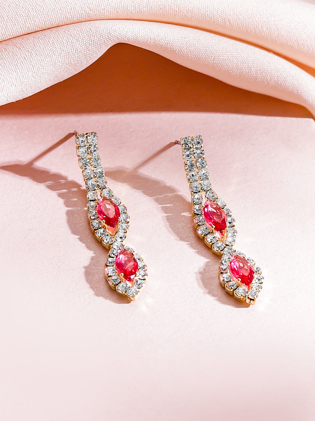 Ruby Pink Minimalist Zirconia Necklace Set フリーサイズ