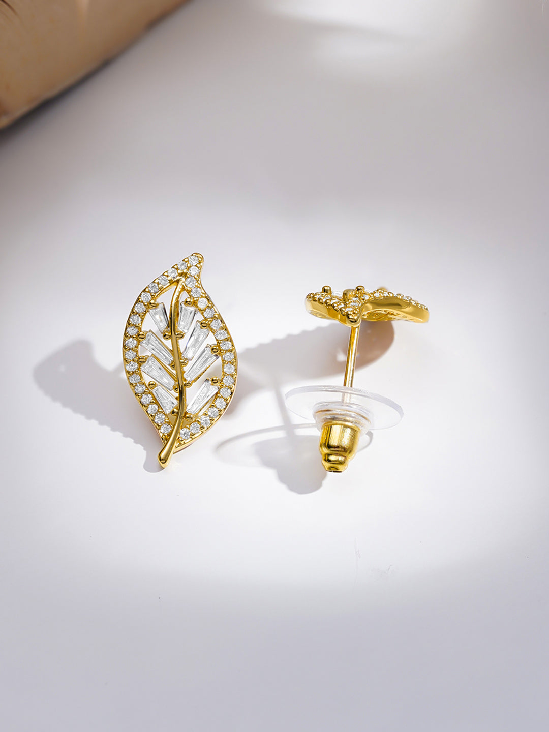 【Rubans】 American Diamond Zirconia Leaf Pendant Necklace Set｜アメリカンダイヤモンド ジルコニア リーフ ペンダント ネックレスセット