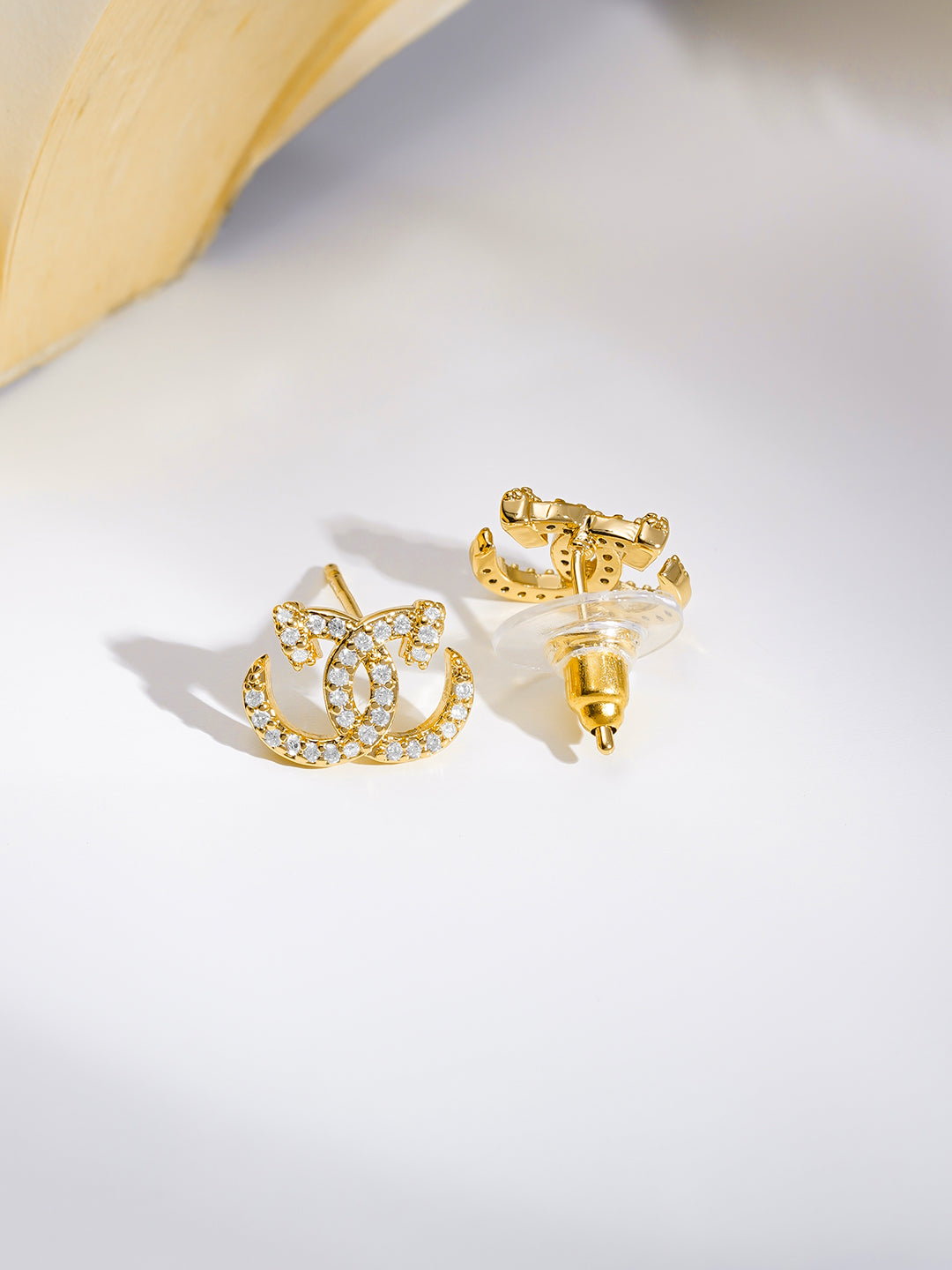 Gold Toned Interlocked Rings Pendant Necklace Set フリーサイズ