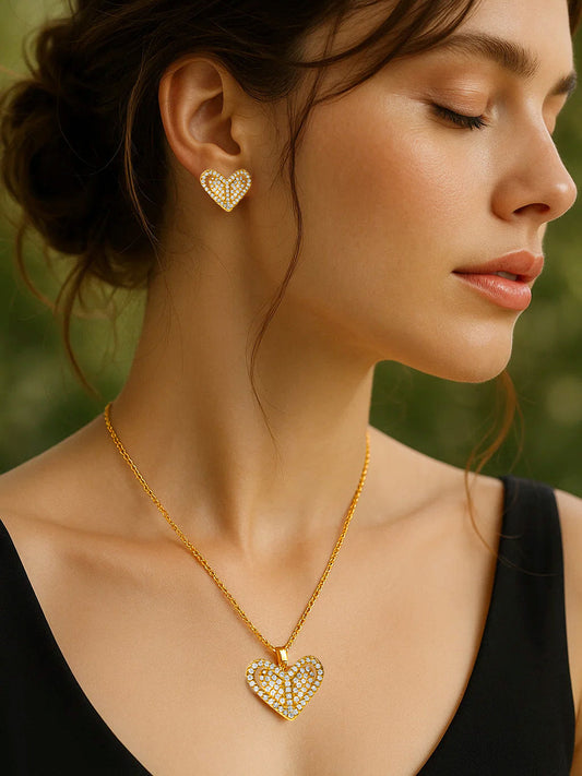 Heart of Gold Sparkle Pendant Set フリーサイズ