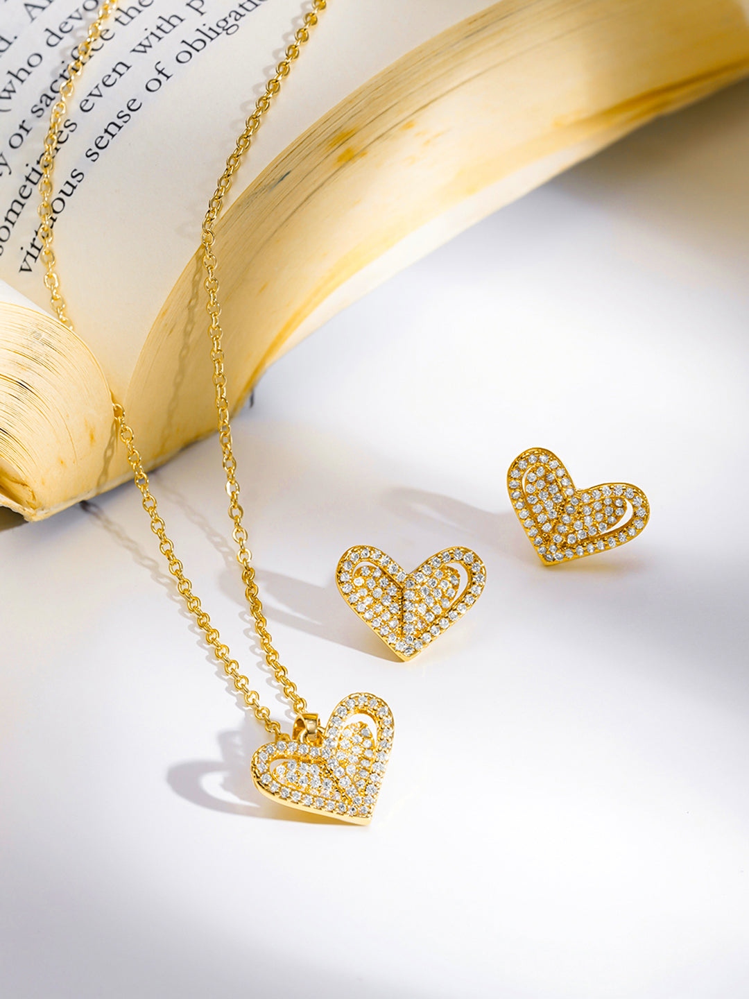 Heart of Gold Sparkle Pendant Set フリーサイズ