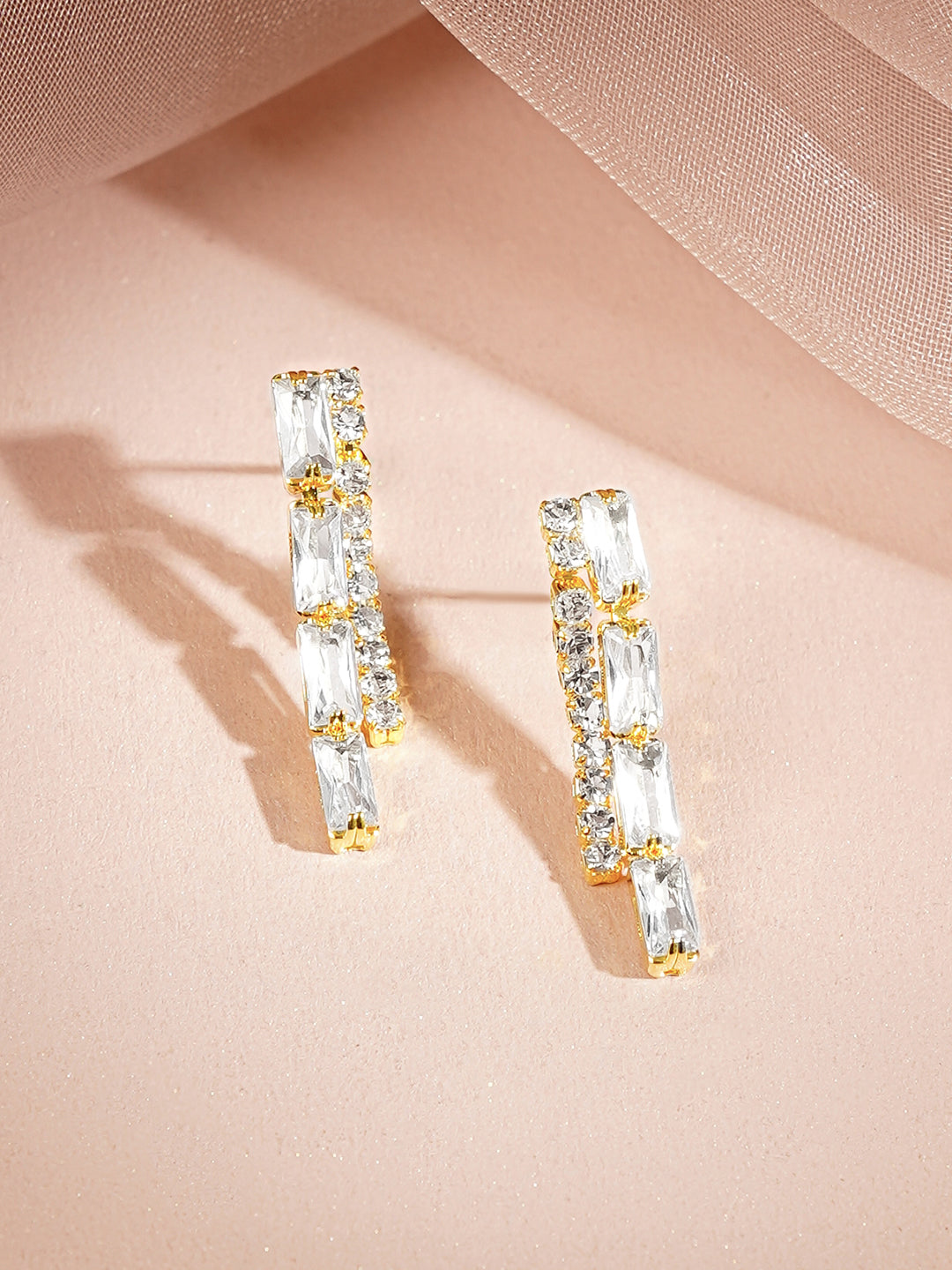 【Rubans】 Gold-Plated Crystal Tennis Choker Necklace Set｜ゴールドメッキ クリスタル テニス チョーカー ネックレスセット