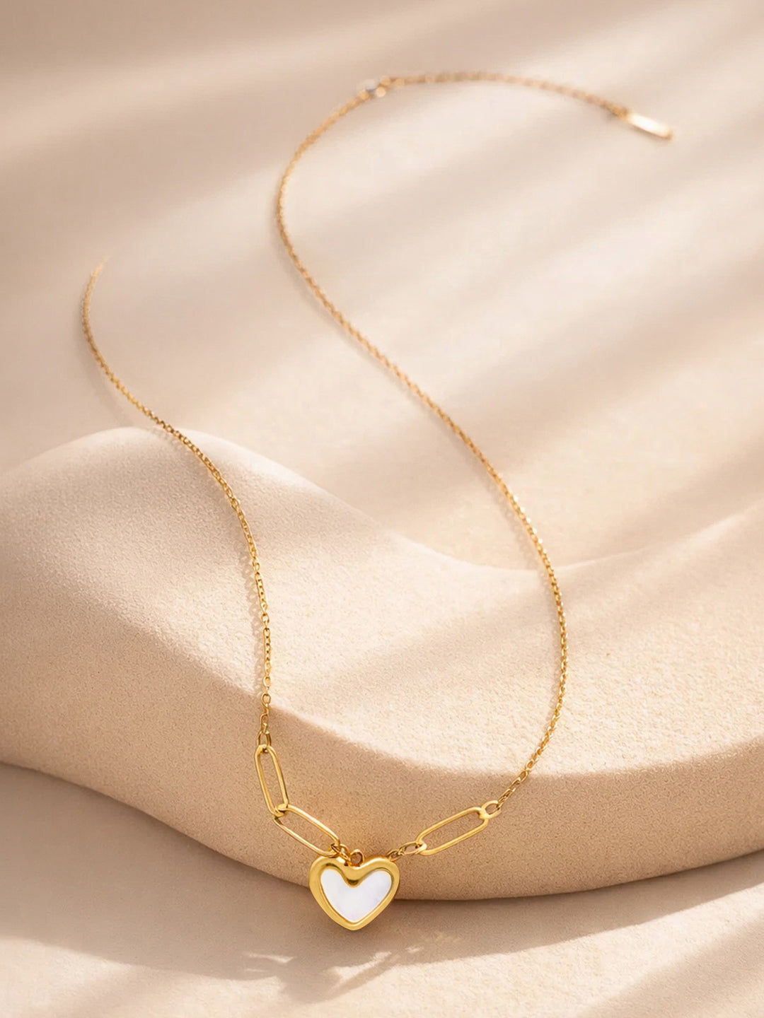Demi Fine 18K Gold Plated Stainless steel Heart Pendant Chunky Chain Necklace Length - 22 cm