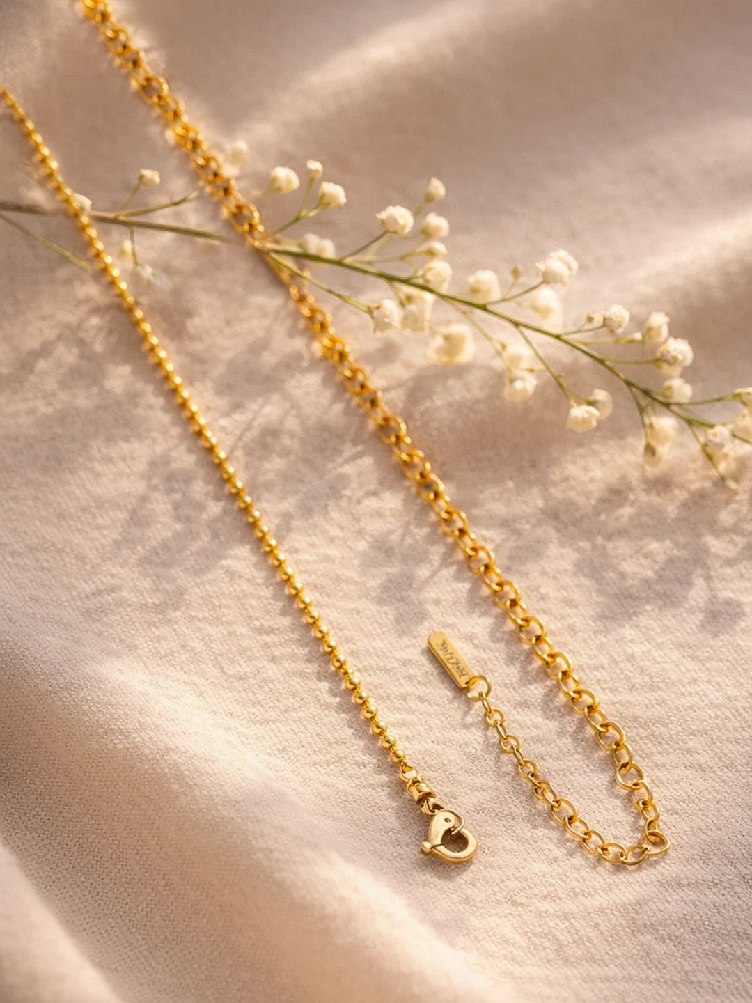 Demi Fine 18K Gold Plated Stainless steel Dual Chain Link Loop Chain Necklace Length - 20.5 cm