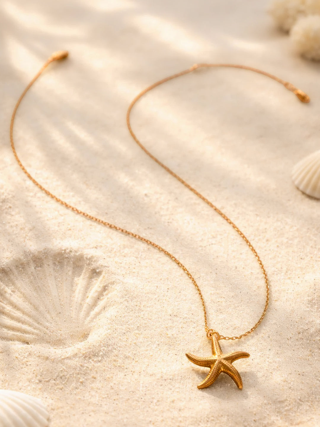 Demi Fine 18K Gold Plated Stainless steel Starfish Pendant Chain Necklace Length - 21.1 cm