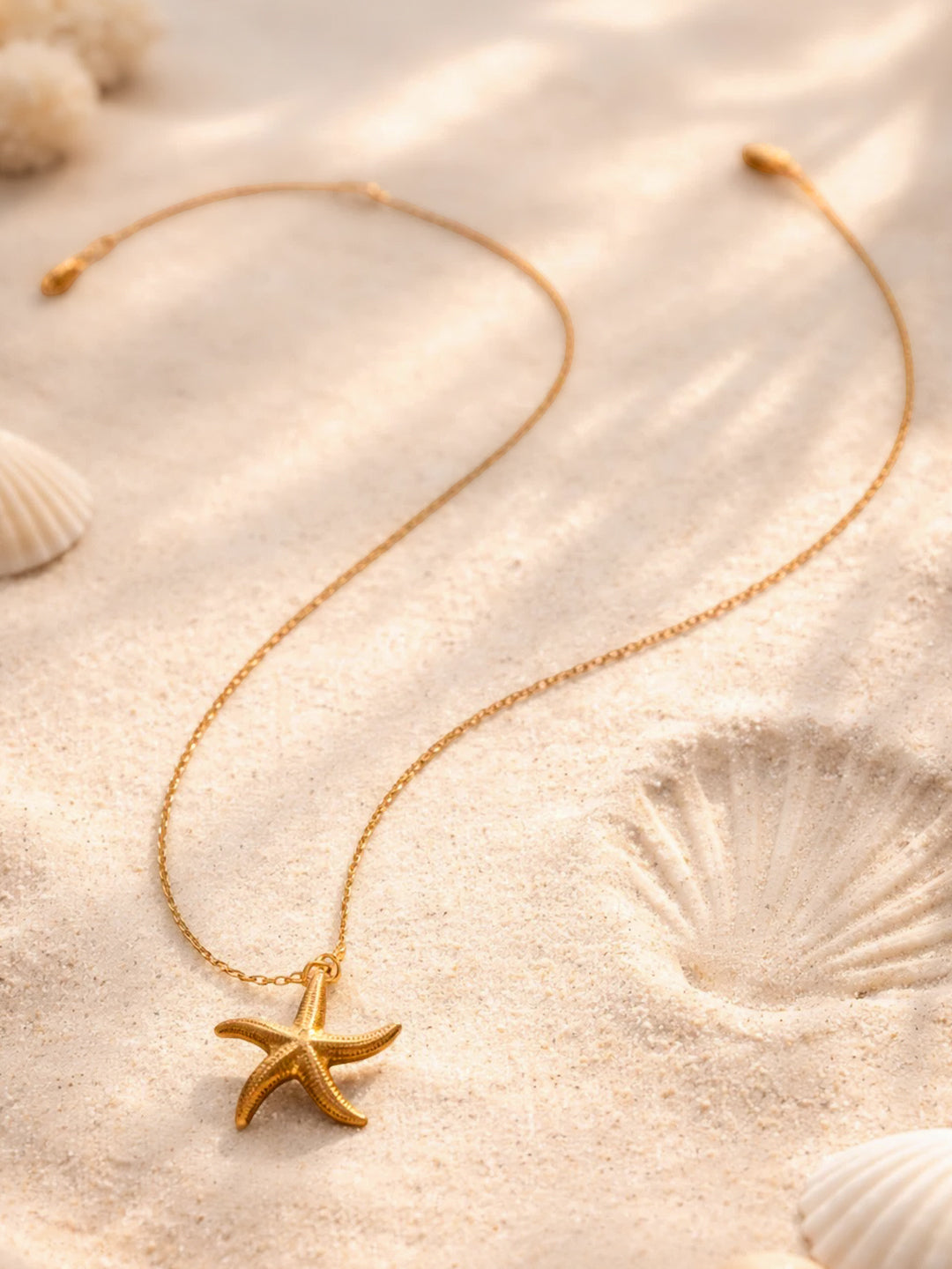 Demi Fine 18K Gold Plated Stainless steel Starfish Pendant Chain Necklace Length - 21.1 cm
