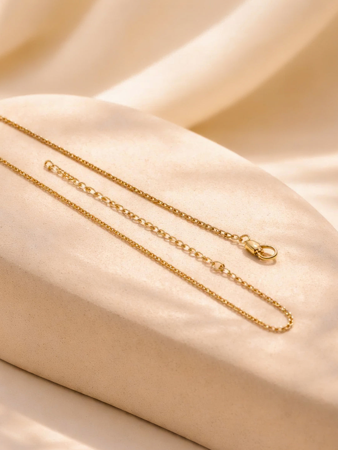 Demi Fine 18K Gold Plated Stainless steel Dainty Red Heart Charm Chain Necklace Length - 20.8 cm