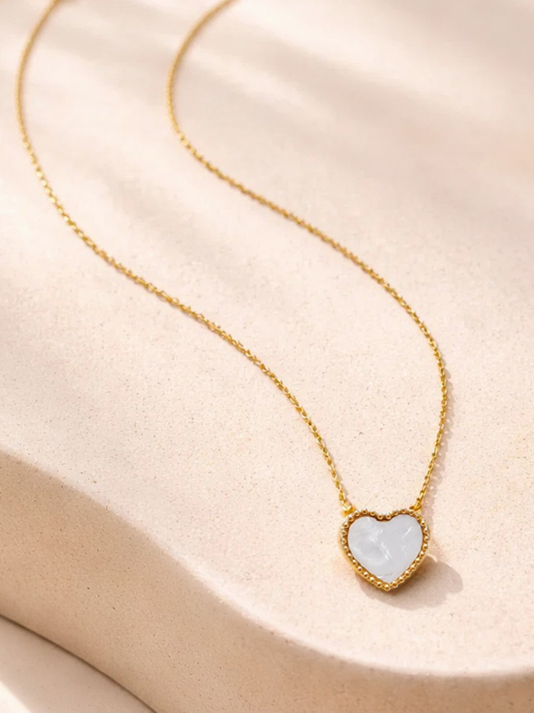 Demi Fine 18K Gold Plated Stainless steel Heart Frame Enamel Pendent Necklace Length - 19.5 cm