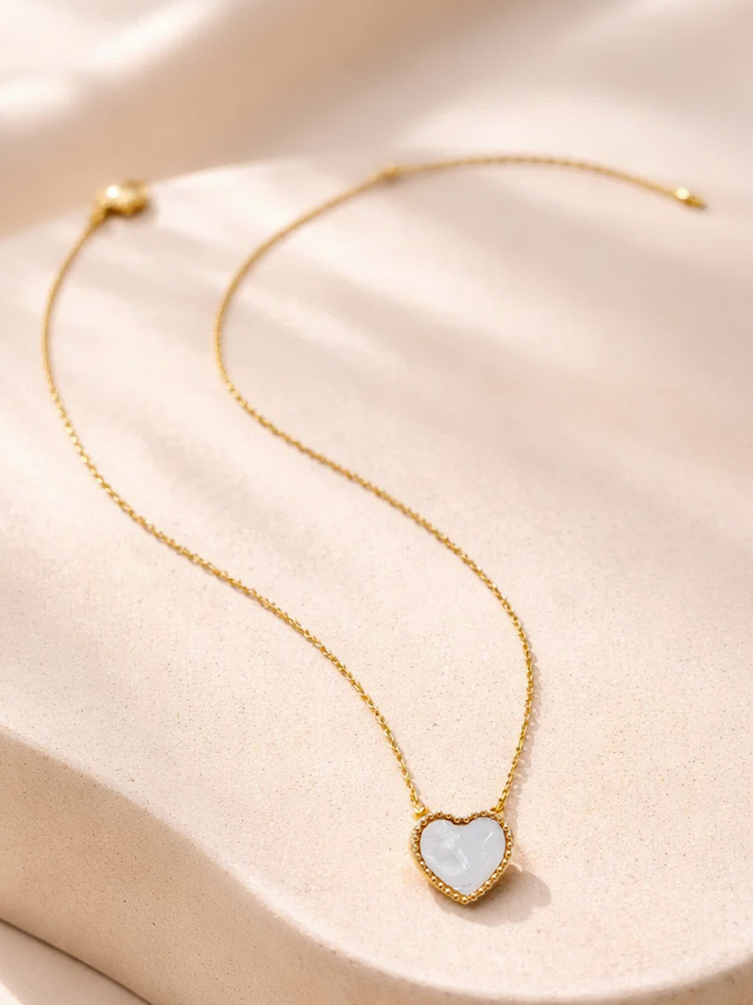 Demi Fine 18K Gold Plated Stainless steel Heart Frame Enamel Pendent Necklace Length - 19.5 cm