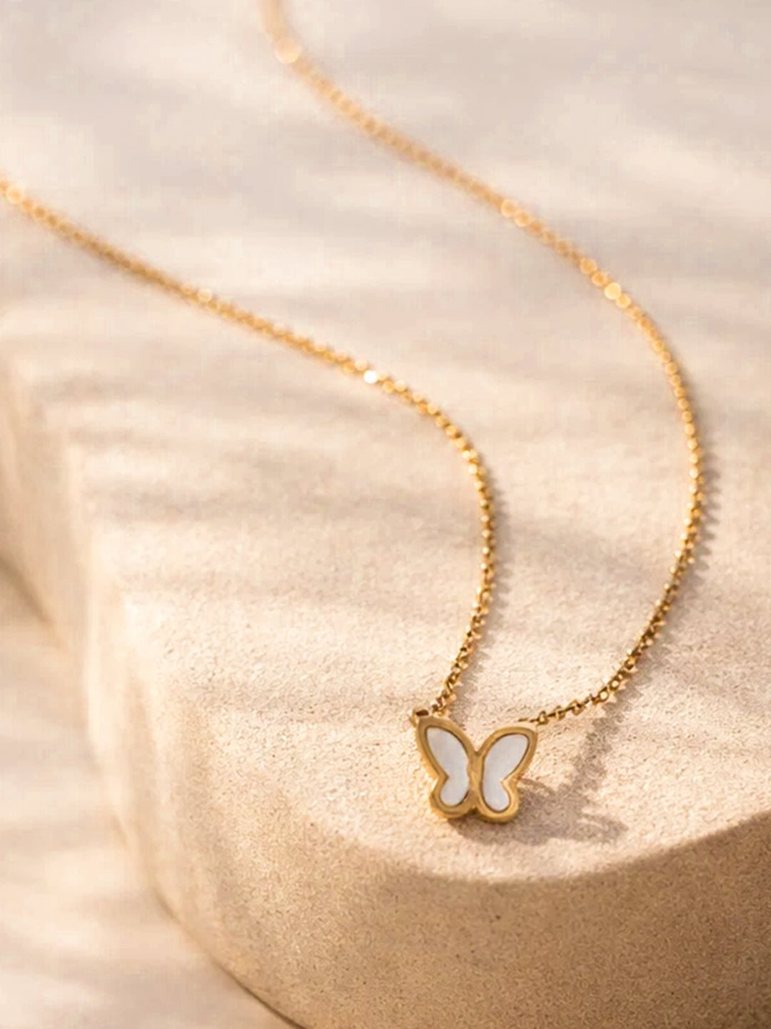 Demi Fine 18K Gold Plated Stainless steel Sleek Butterfly Charm Chain Necklace Length - 20.6 cm