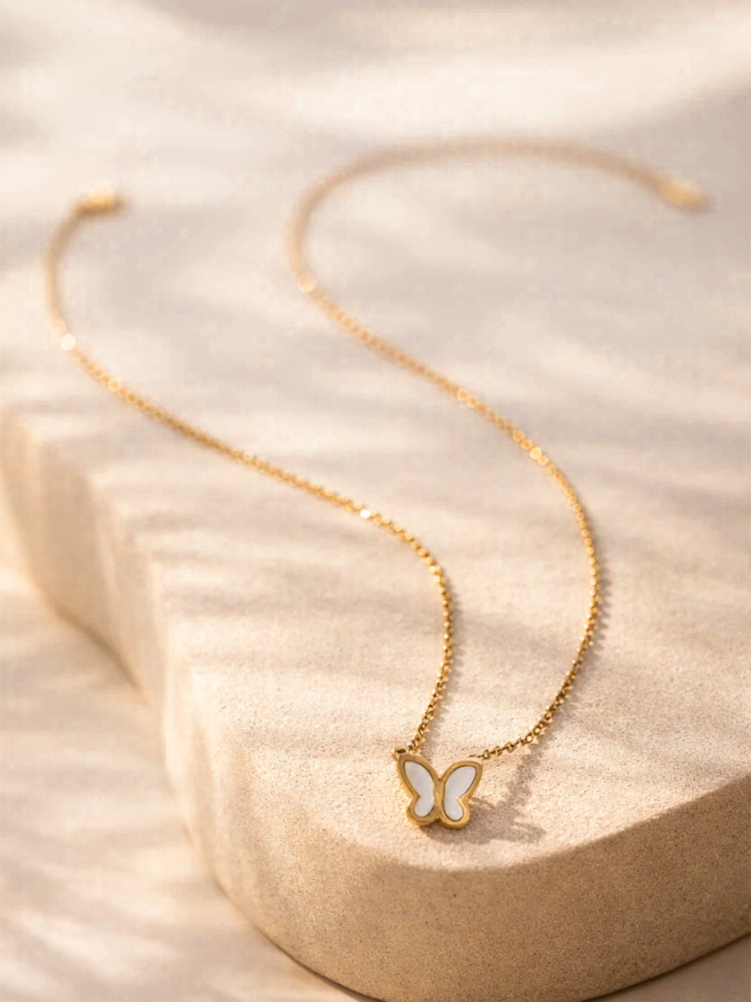 Demi Fine 18K Gold Plated Stainless steel Sleek Butterfly Charm Chain Necklace Length - 20.6 cm