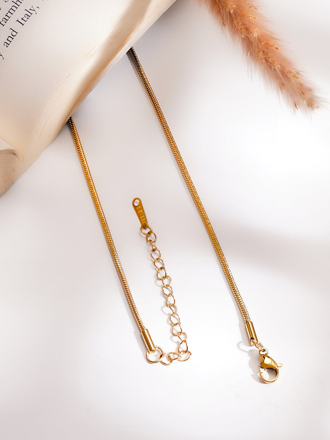Demi Fine 18K Gold Plated Stainless steel Overlap Heart Pendant Chain Necklace フリーサイズ