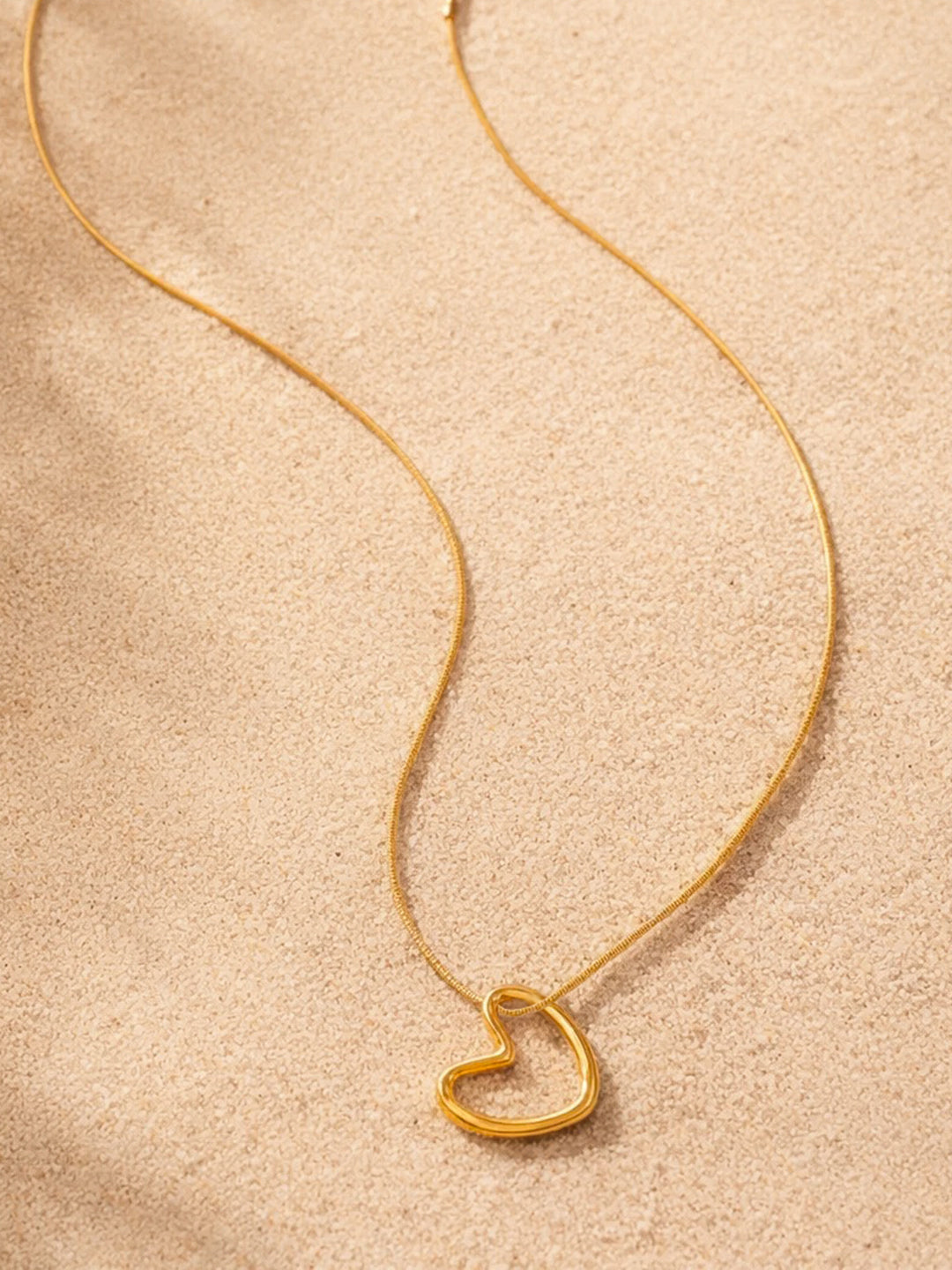 Demi Fine 18K Gold Plated Stainless steel Open Heart Pendant Chain Necklace Length - 20 cm