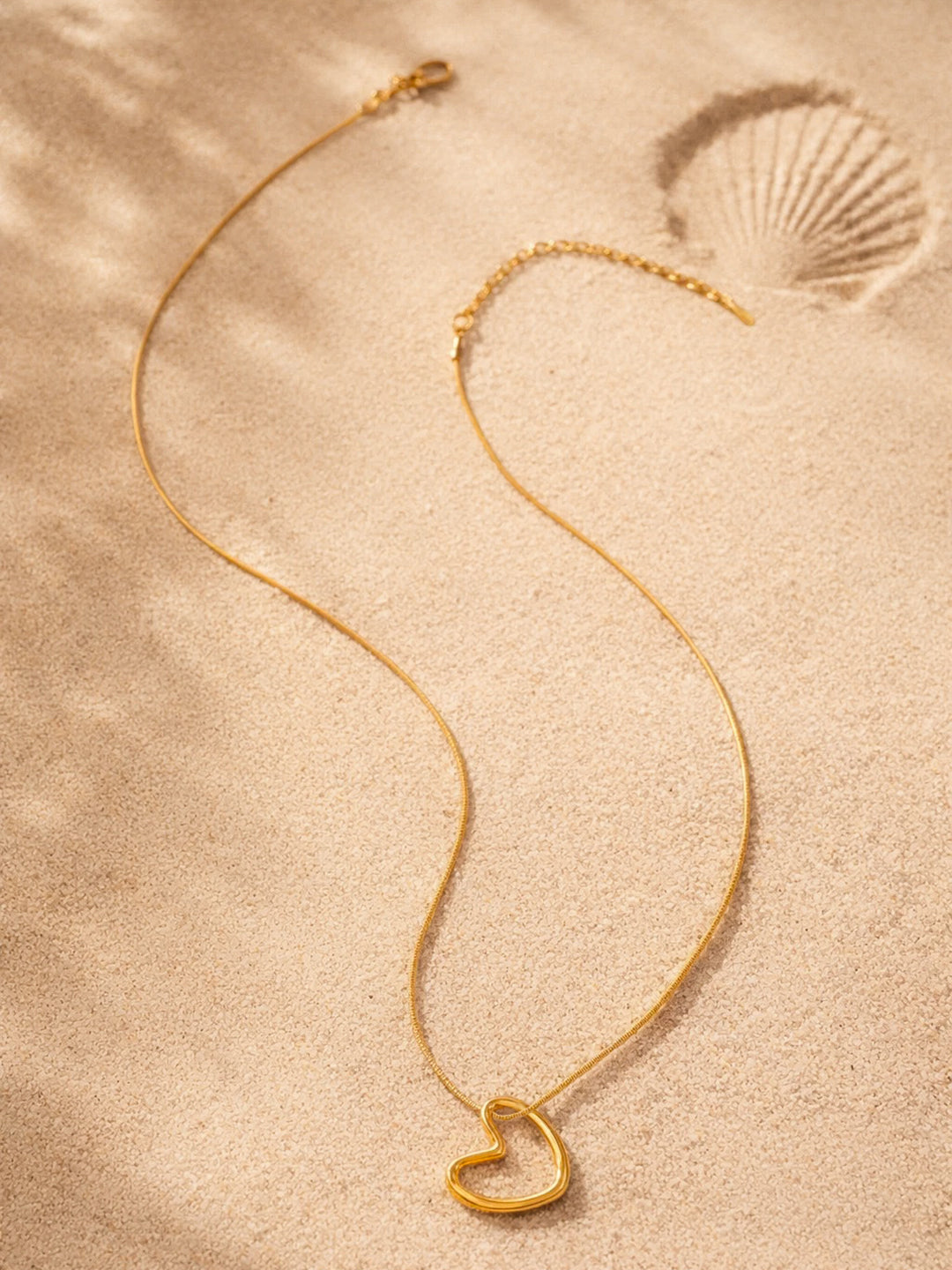 Demi Fine 18K Gold Plated Stainless steel Open Heart Pendant Chain Necklace Length - 20 cm