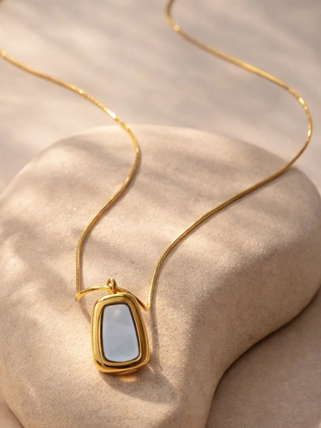 Demi Fine 18K Gold Plated Stainless steel Irregular Enamel Pendant Necklace Length - 22.4 cm