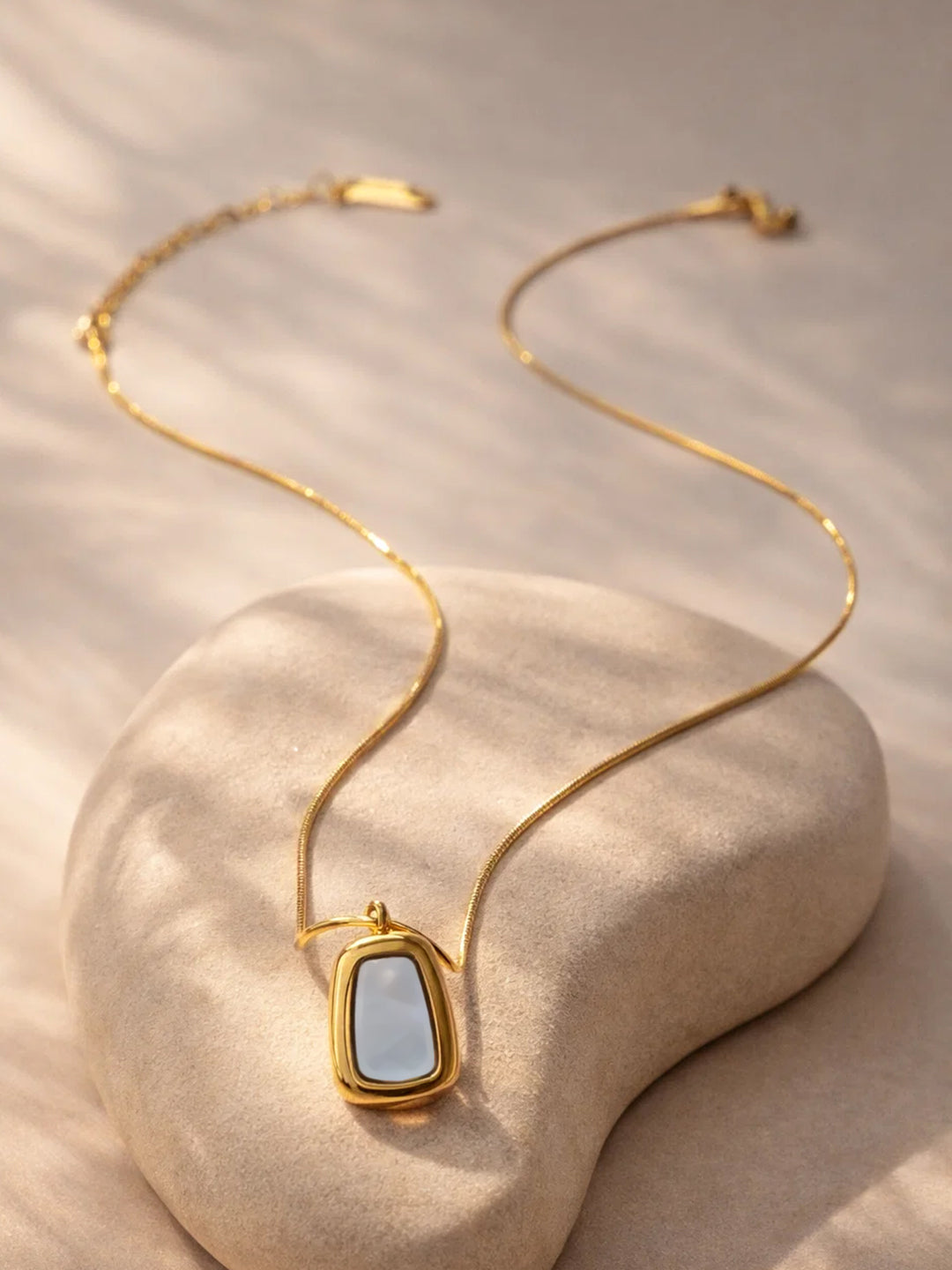 Demi Fine 18K Gold Plated Stainless steel Irregular Enamel Pendant Necklace Length - 22.4 cm